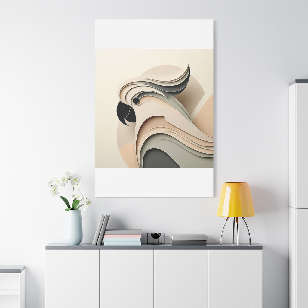 Abstract Paper Cut Cockatoo Matte Canvas Printify