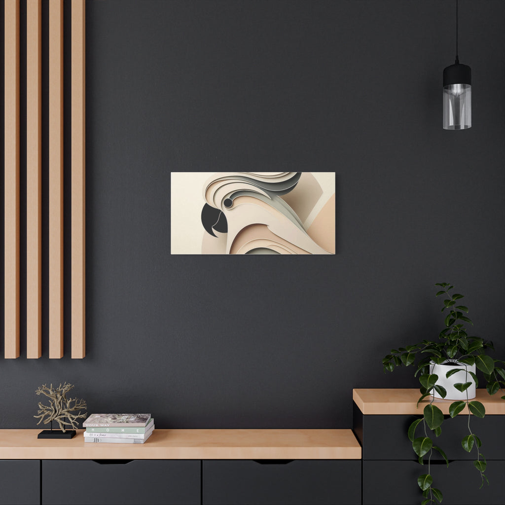 Abstract Paper Cut Cockatoo Matte Canvas Printify