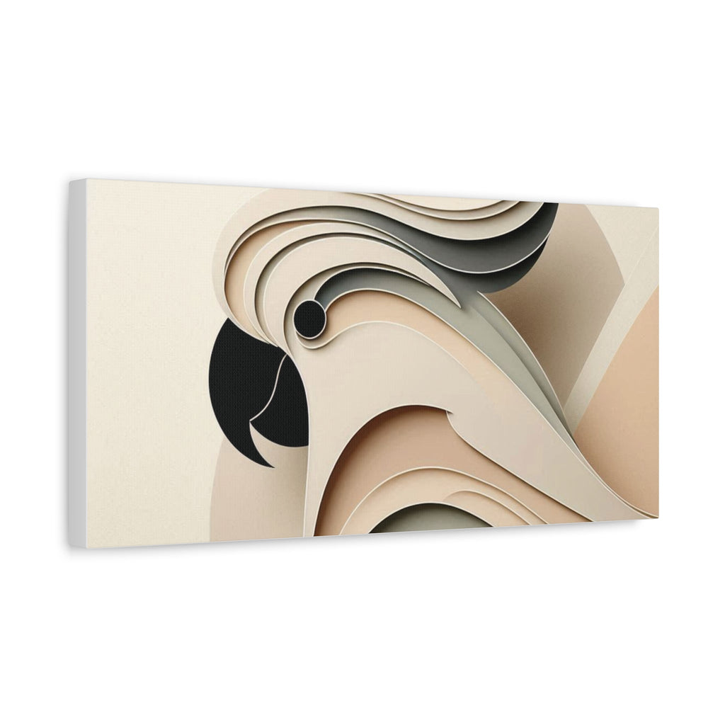 Abstract Paper Cut Cockatoo Matte Canvas Printify
