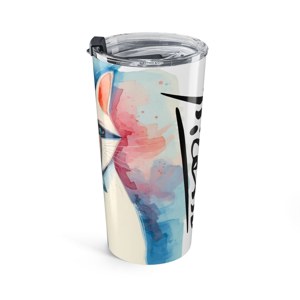 Picasso Cat 20oz Tumbler — Abstract Watercolor Cat Travel Cup Printify