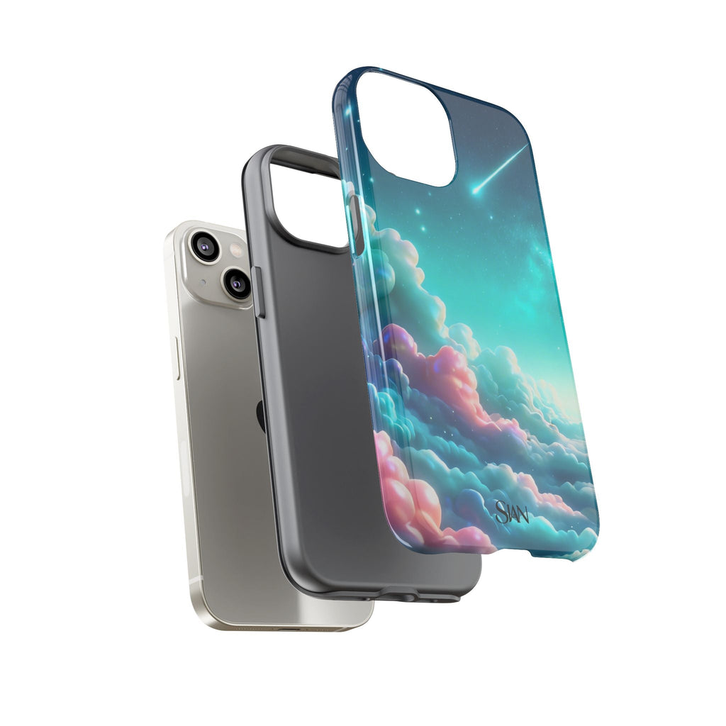 Dreamy Pastel Clouds with Shooting Star phone case Printify