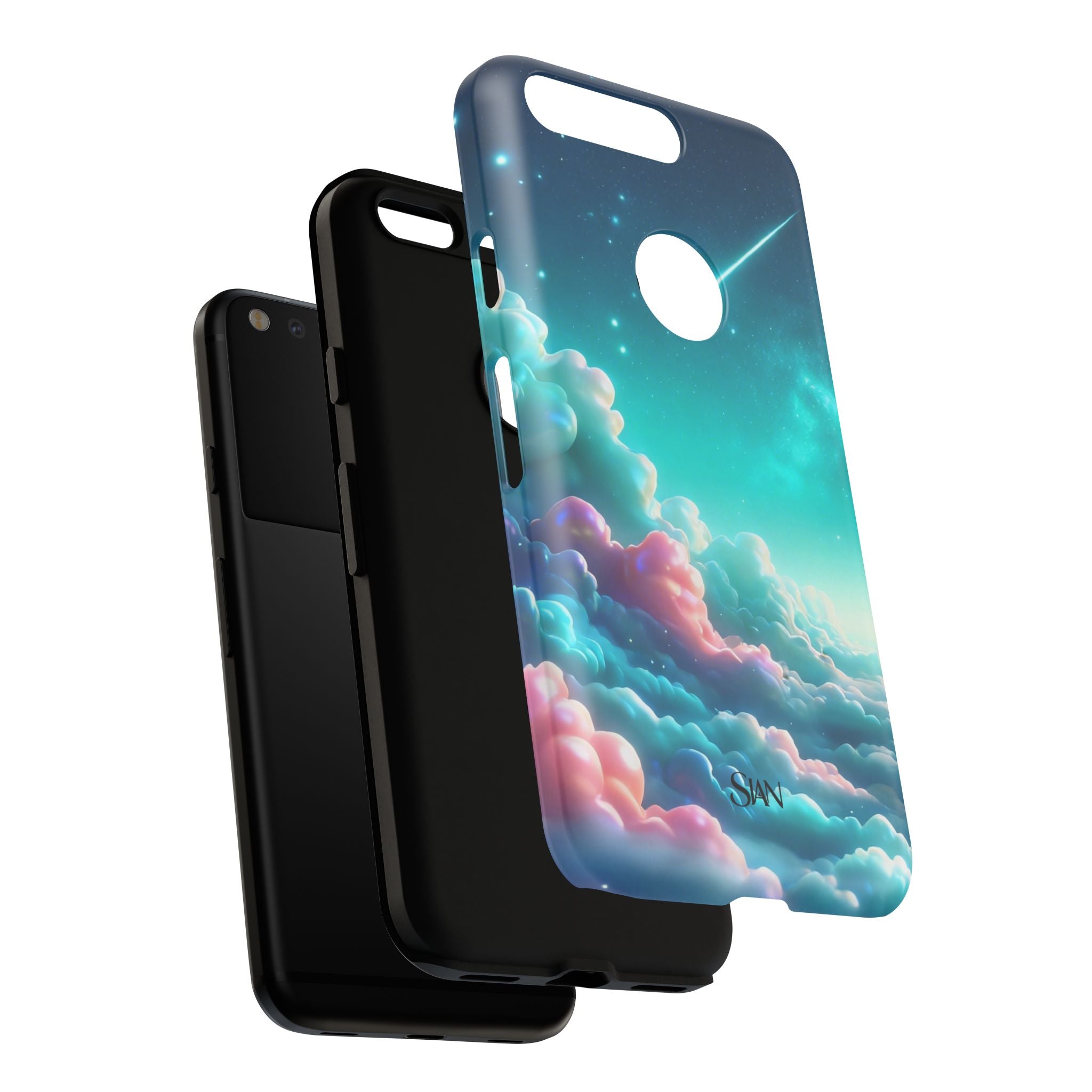 Dreamy Pastel Clouds with Shooting Star phone case Printify