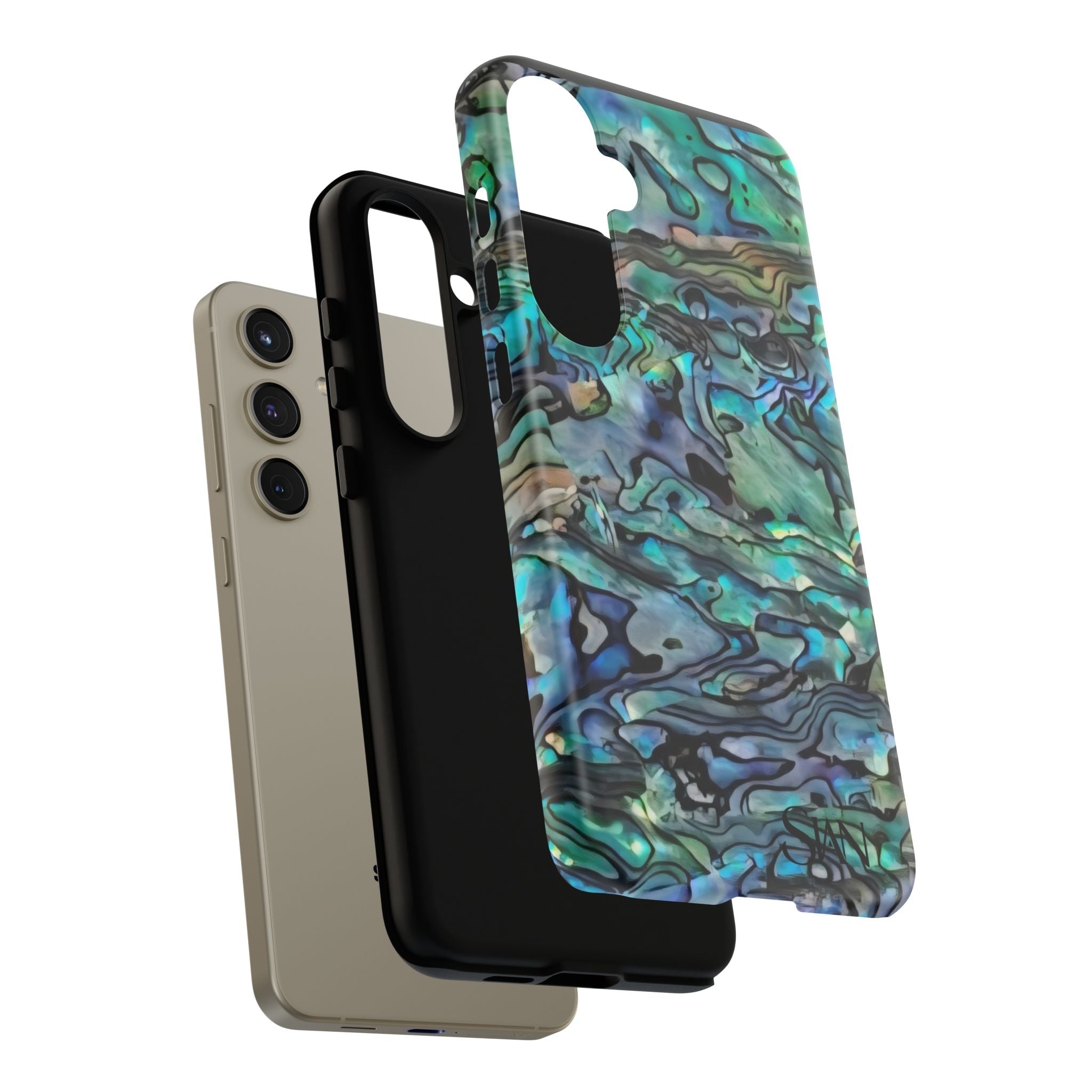 Abalone Shell Pattern Phone Case | Iridescent Ocean Swirl Protective Cover Printify