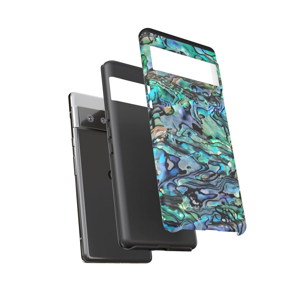 Abalone Shell Pattern Phone Case | Iridescent Ocean Swirl Protective Cover Printify