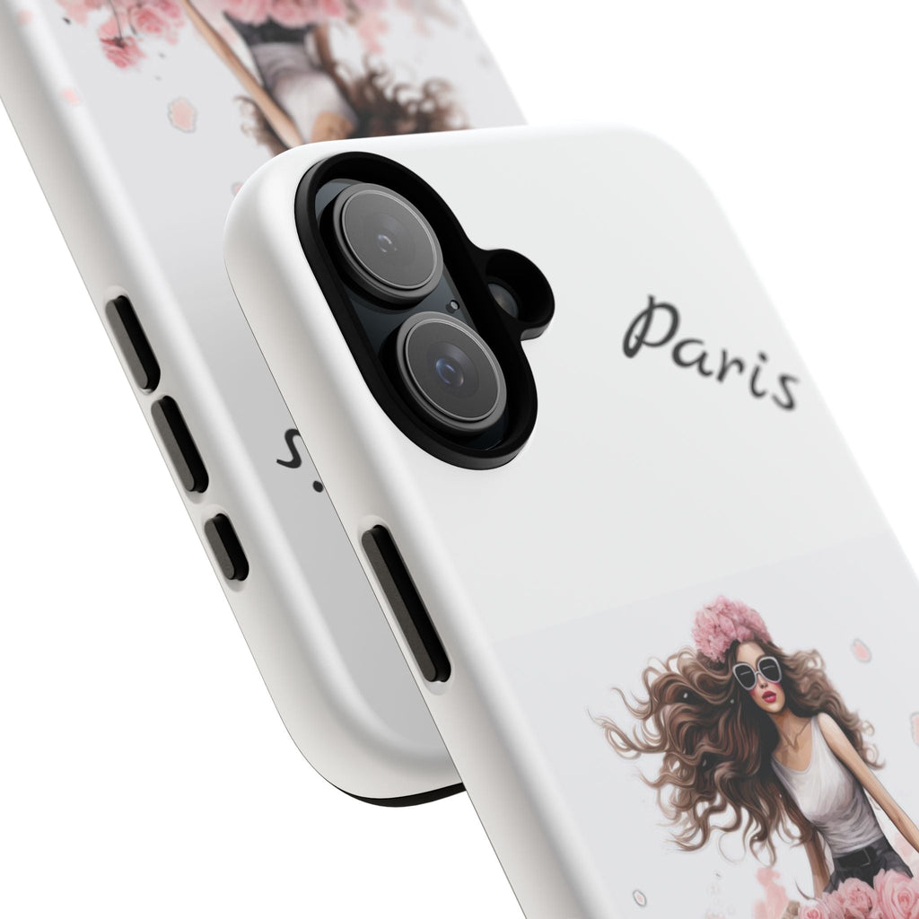 Paris Rose Bicycle woman phone case | Floral iPhone case Printify