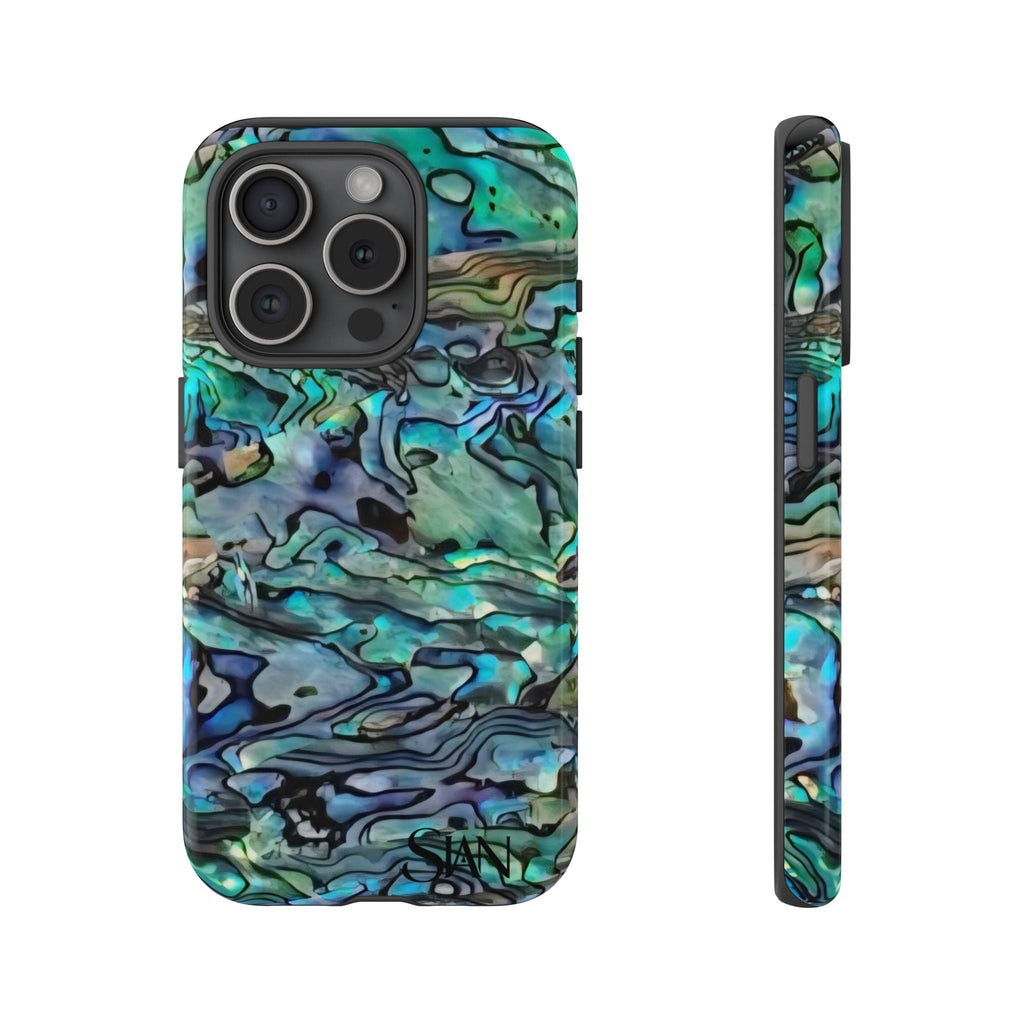 Abalone Shell Pattern Phone Case | Iridescent Ocean Swirl Protective Cover Printify