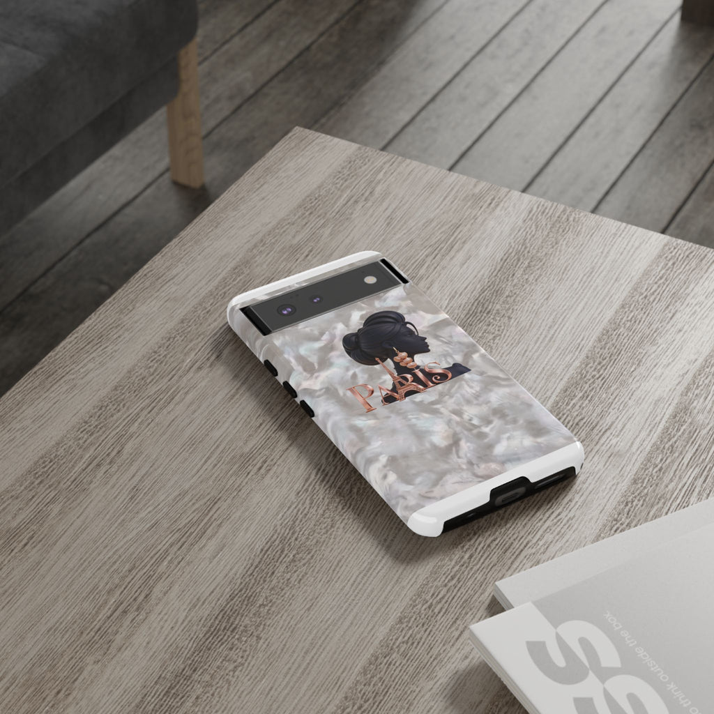 Paris Silhouette Pearl Phone Case — Tough Protective Smartphone Cover Printify