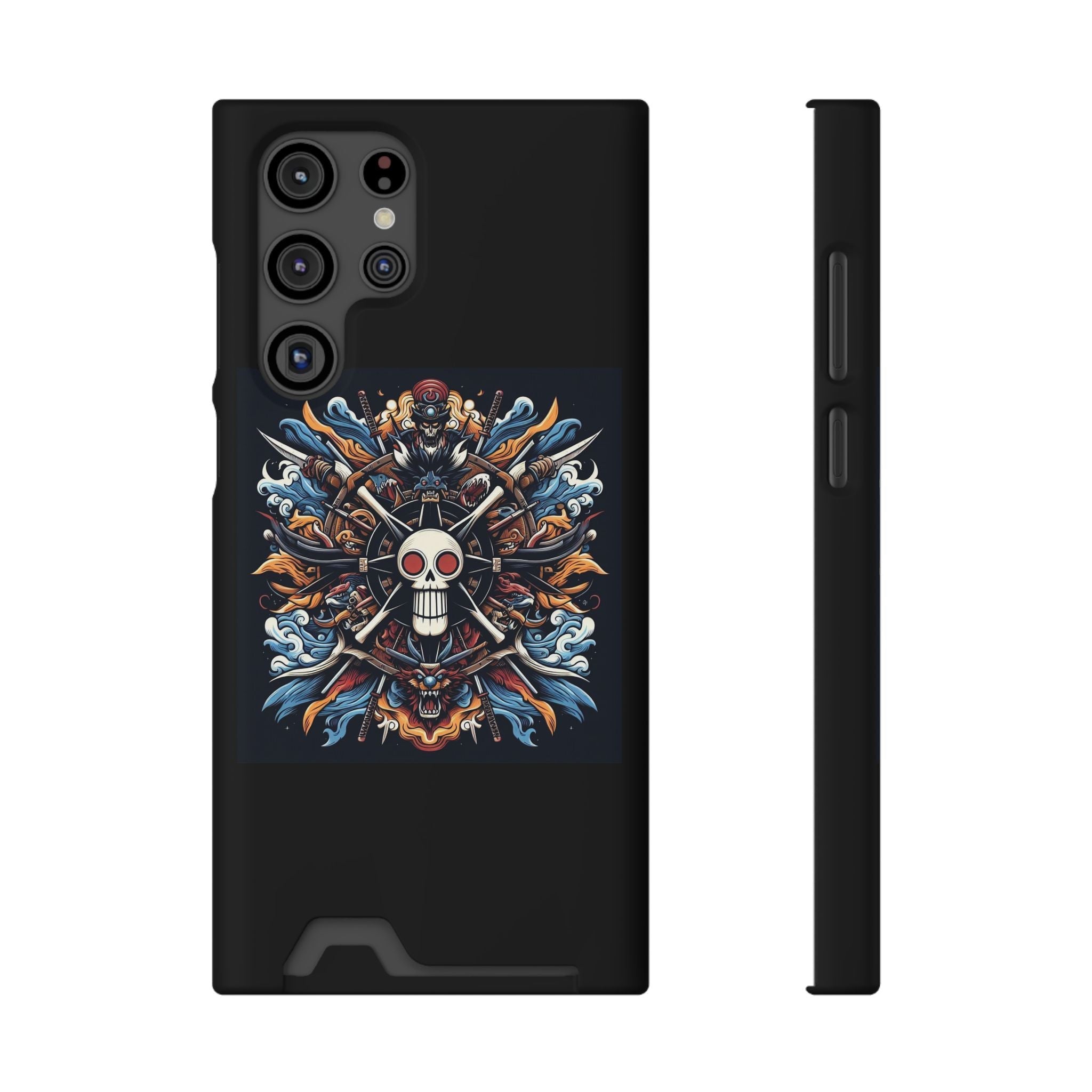 One Piece Phone Case with Card Holder | Anime Straw Hat Crew Design Printify