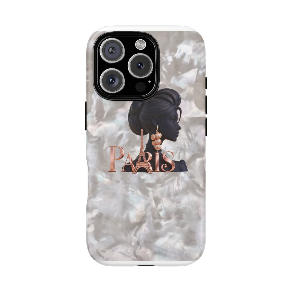 Paris Silhouette Pearl Phone Case — Tough Protective Smartphone Cover Printify