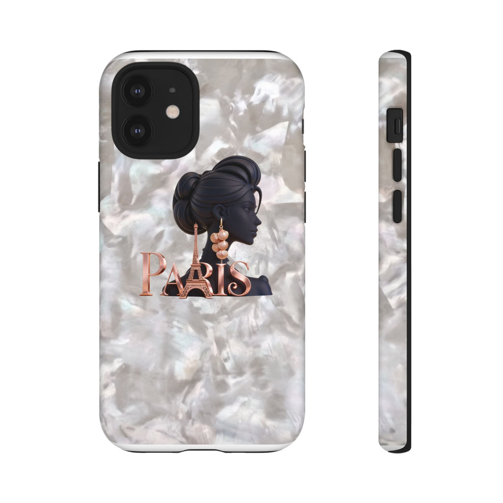 Paris Silhouette Pearl Phone Case — Tough Protective Smartphone Cover Printify
