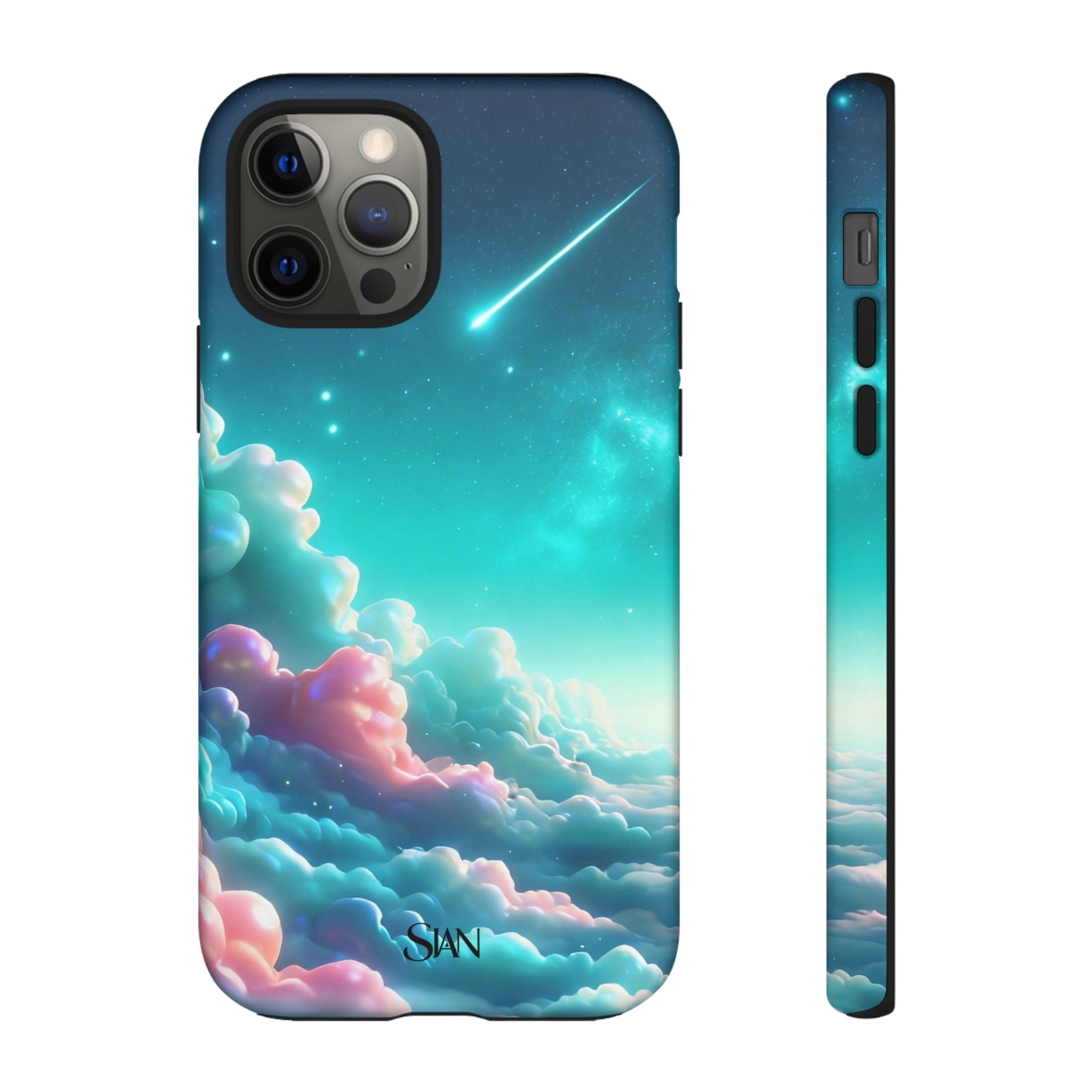 Dreamy Pastel Clouds with Shooting Star phone case Printify