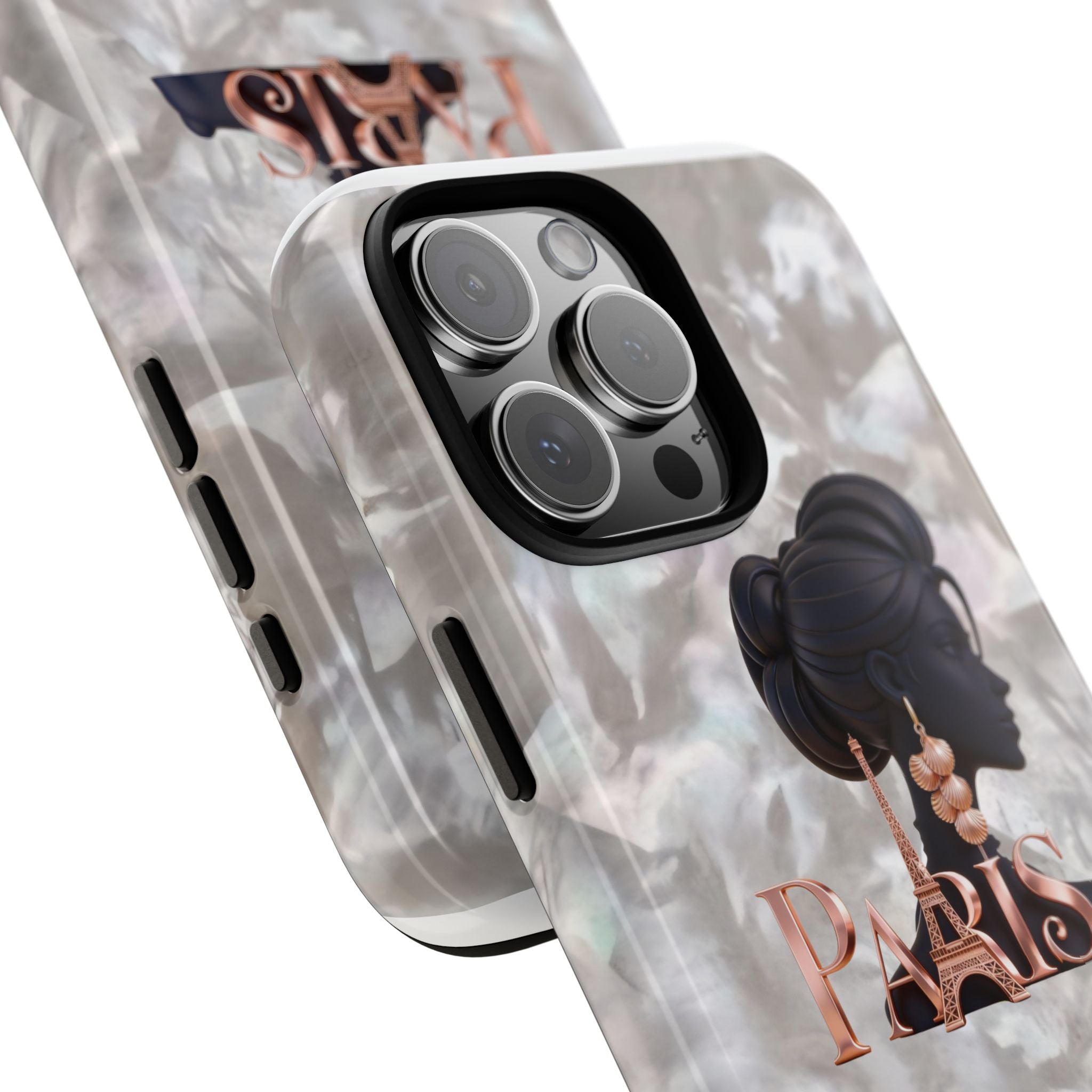 Paris Silhouette Pearl Phone Case — Tough Protective Smartphone Cover Printify