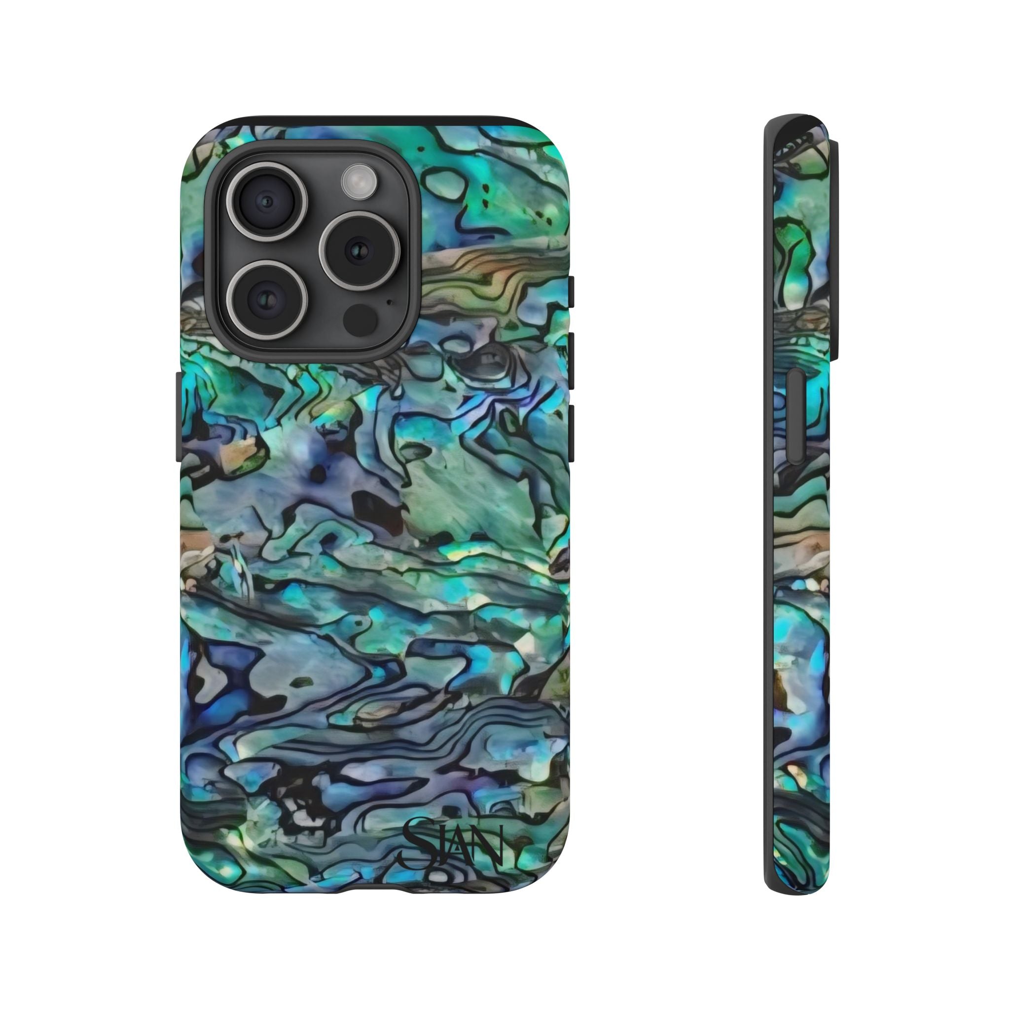 Abalone Shell Pattern Phone Case | Iridescent Ocean Swirl Protective Cover Printify