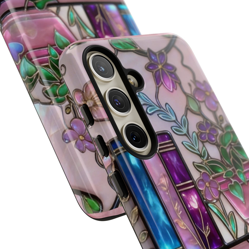 Floral Bookshelf Phone Case — Pastel Botanicals & Magical Book Art Printify