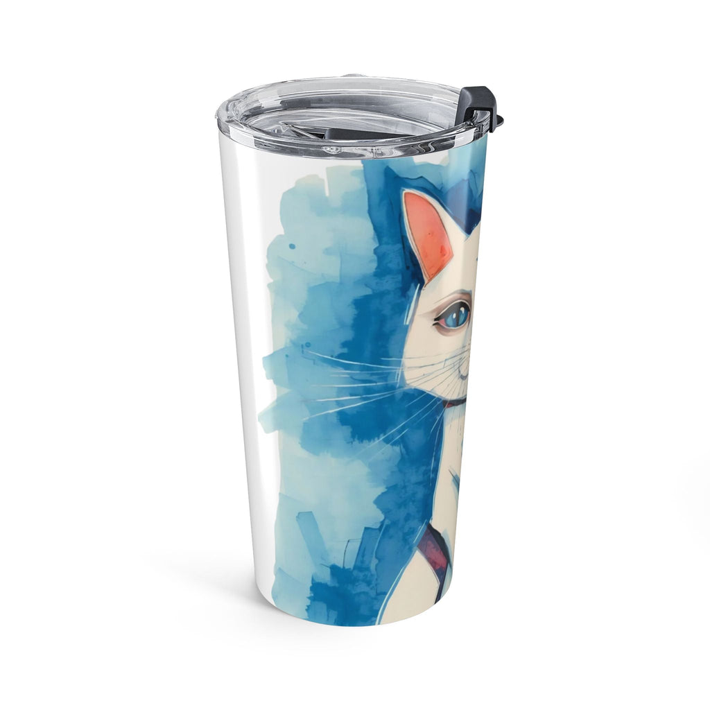 Picasso Cat 20oz Tumbler — Abstract Watercolor Cat Travel Cup Printify