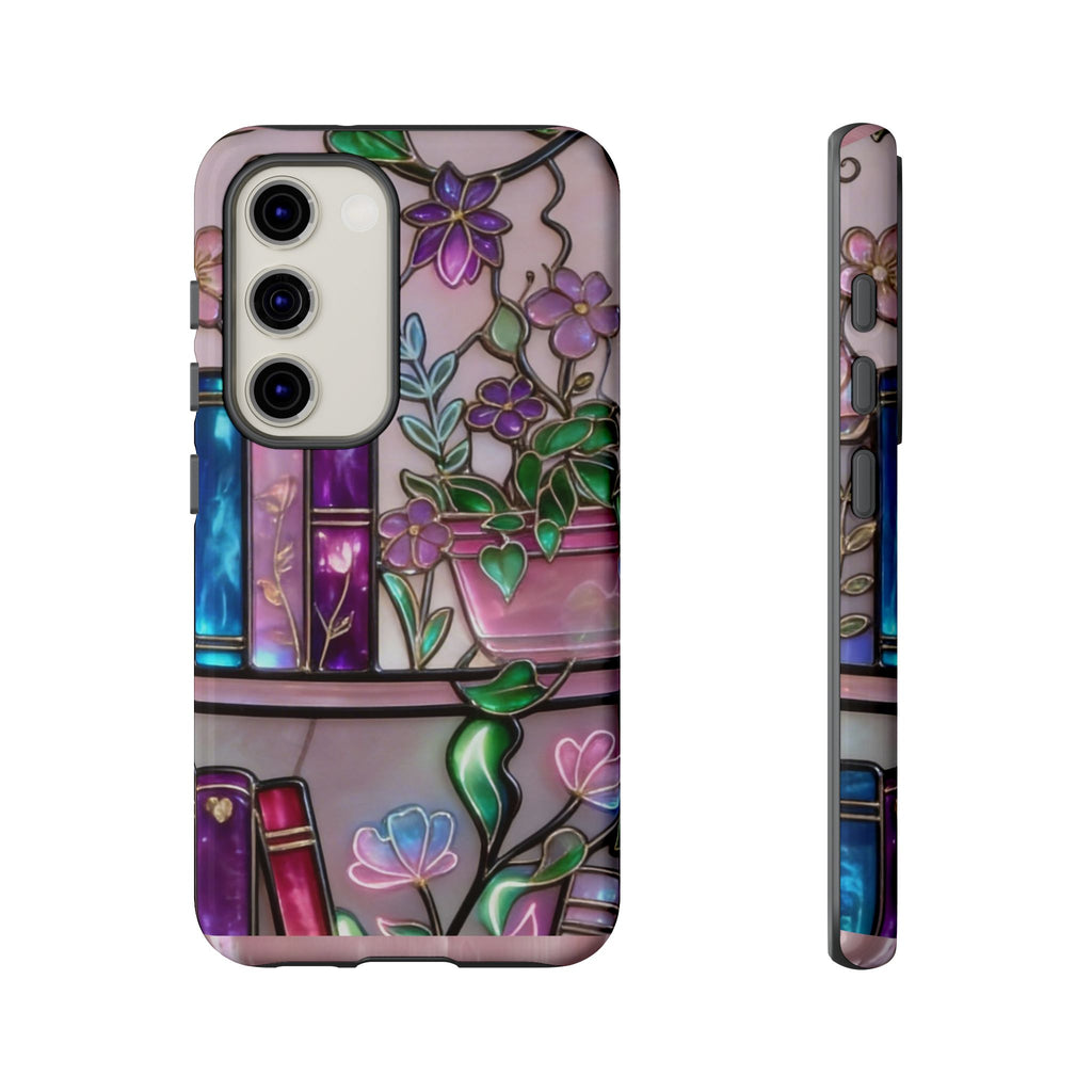 Floral Bookshelf Phone Case — Pastel Botanicals & Magical Book Art Printify