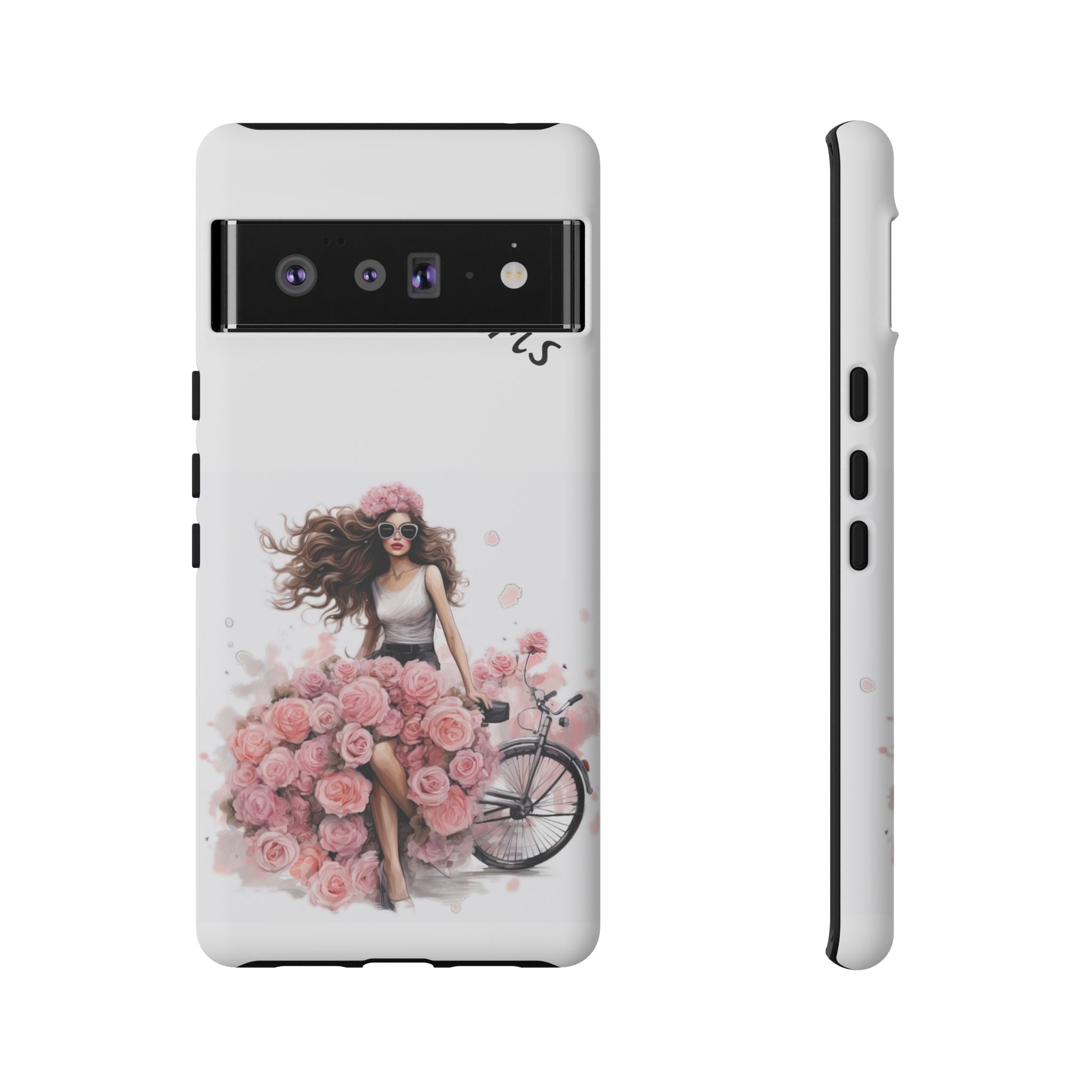 Paris Rose Bicycle woman phone case | Floral iPhone case Printify