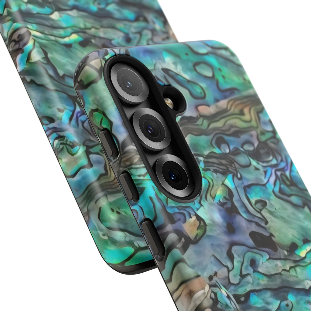 Abalone Shell Pattern Phone Case | Iridescent Ocean Swirl Protective Cover Printify
