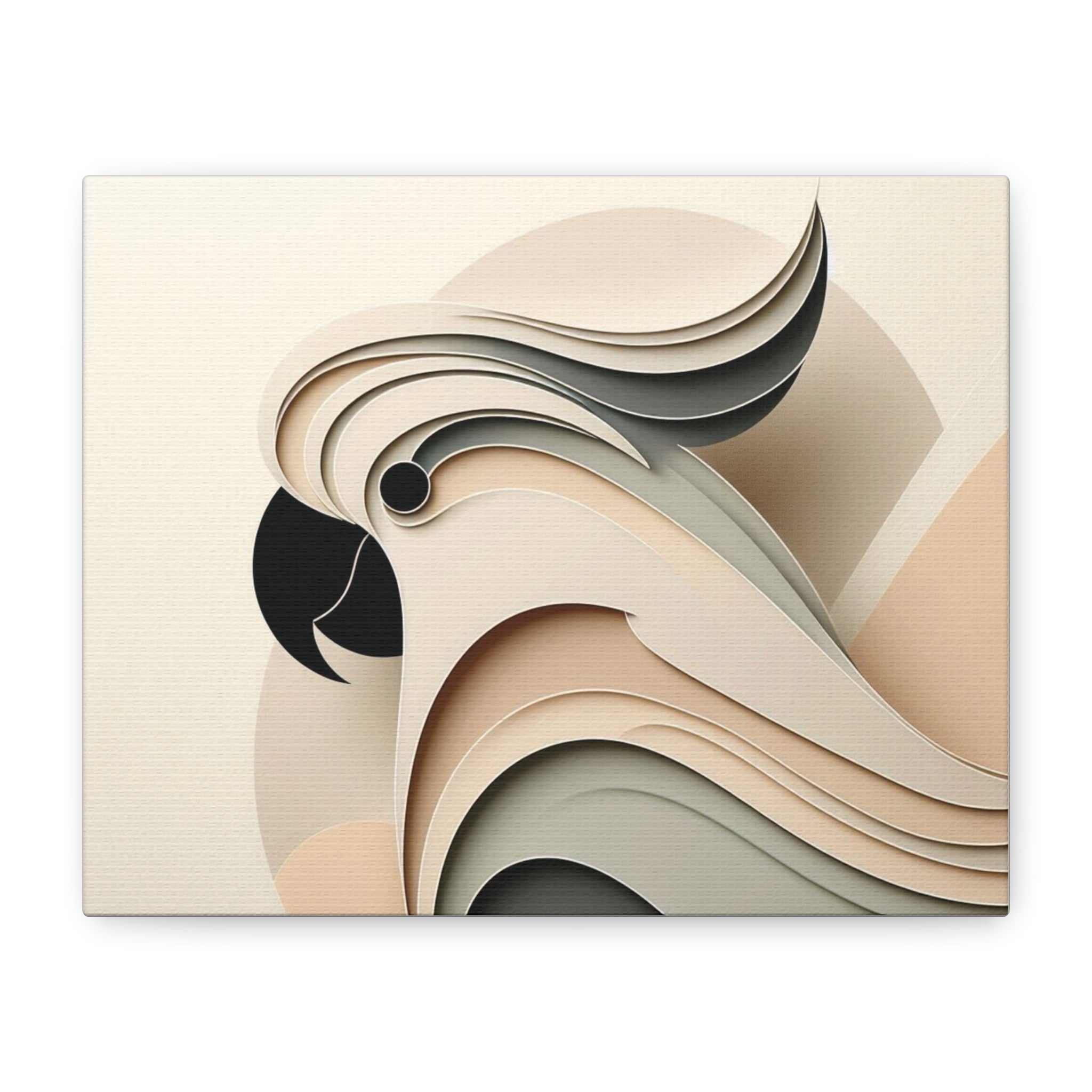 Abstract Paper Cut Cockatoo Matte Canvas Printify