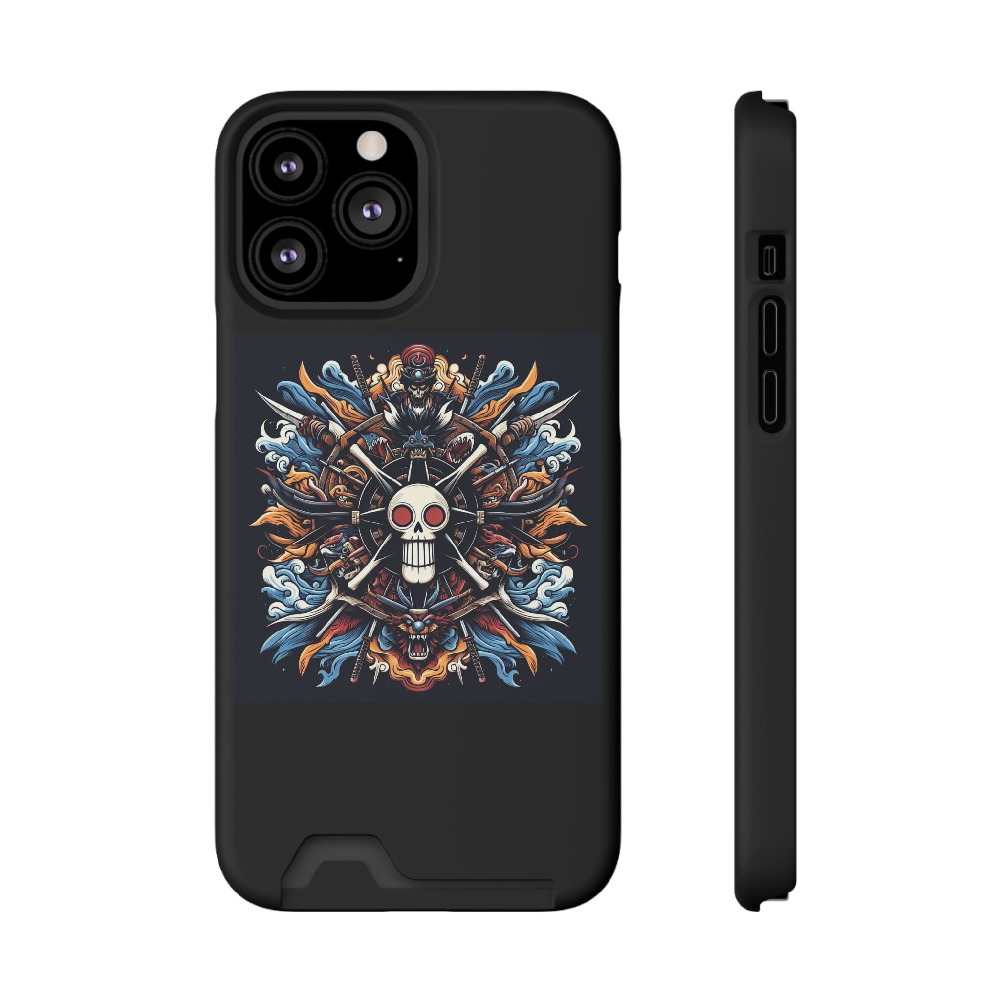 One Piece Phone Case with Card Holder | Anime Straw Hat Crew Design Printify