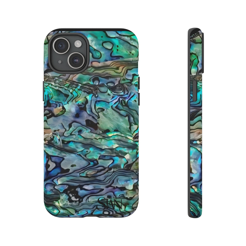 Abalone Shell Pattern Phone Case | Iridescent Ocean Swirl Protective Cover Printify