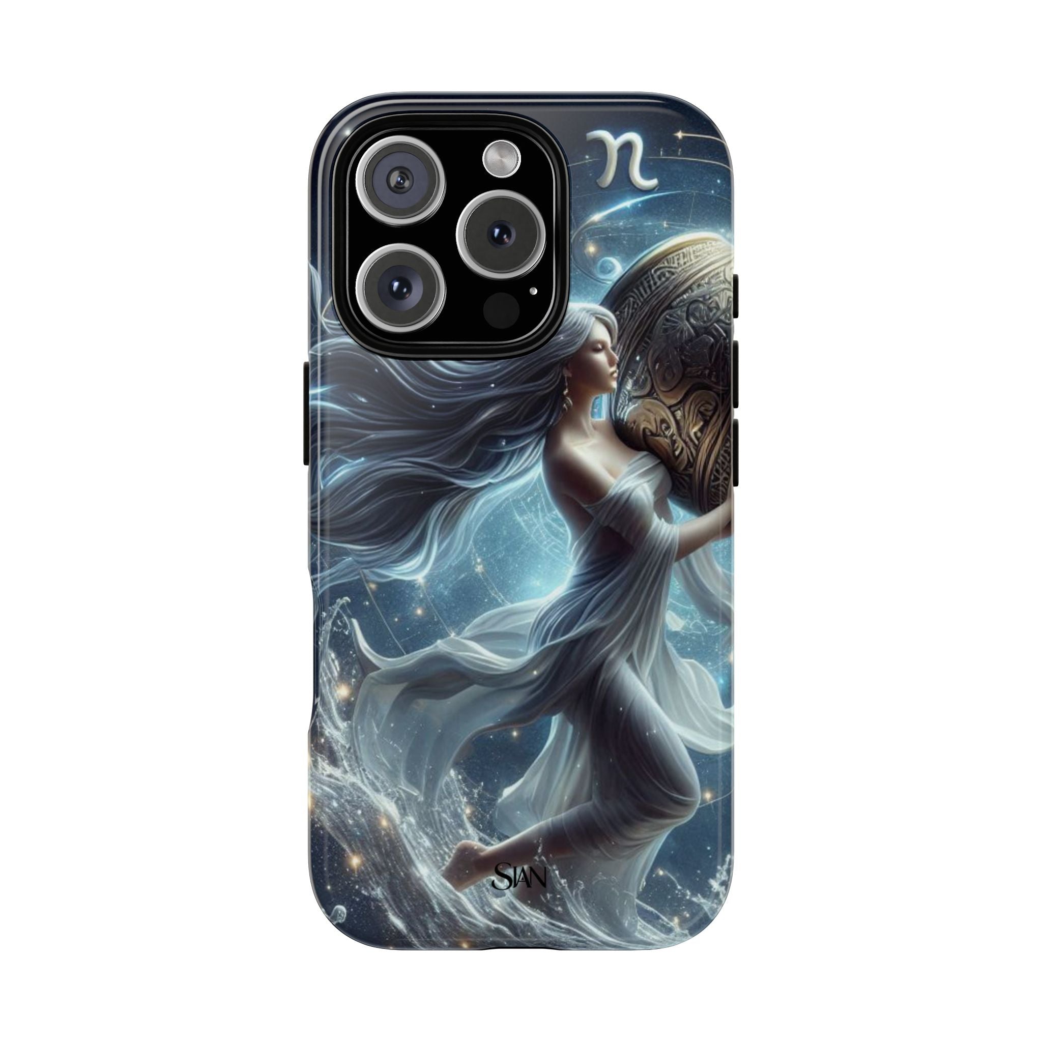 Moonlit Athena figure phone case | Goddess warrior celestial art tough case Printify