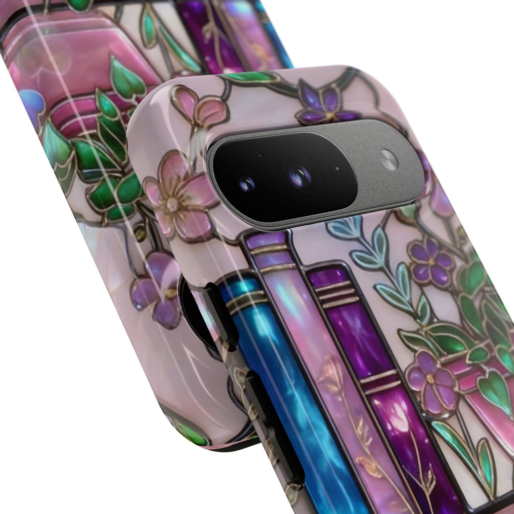 Floral Bookshelf Phone Case — Pastel Botanicals & Magical Book Art Printify