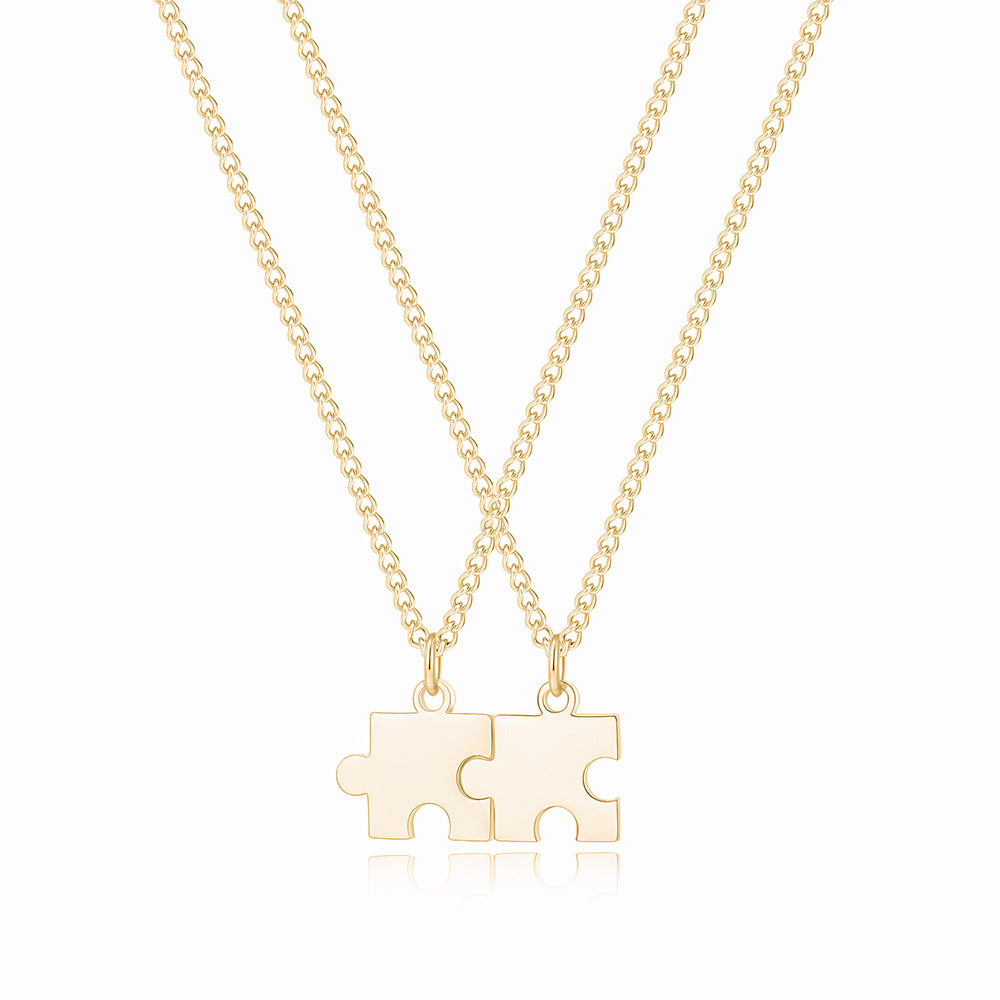 Custom Engraved Puzzle Piece Necklace