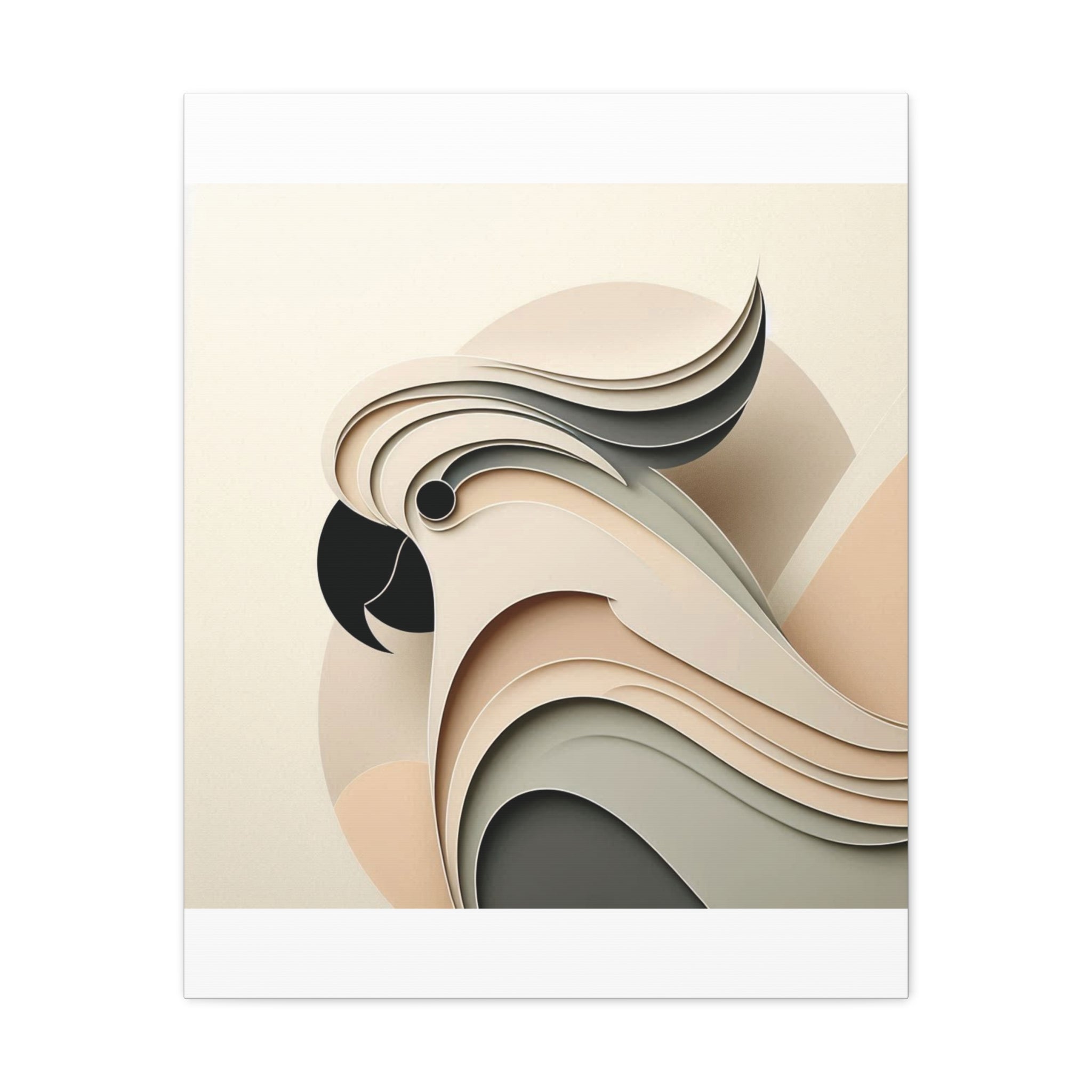 Abstract Paper Cut Cockatoo Matte Canvas Printify