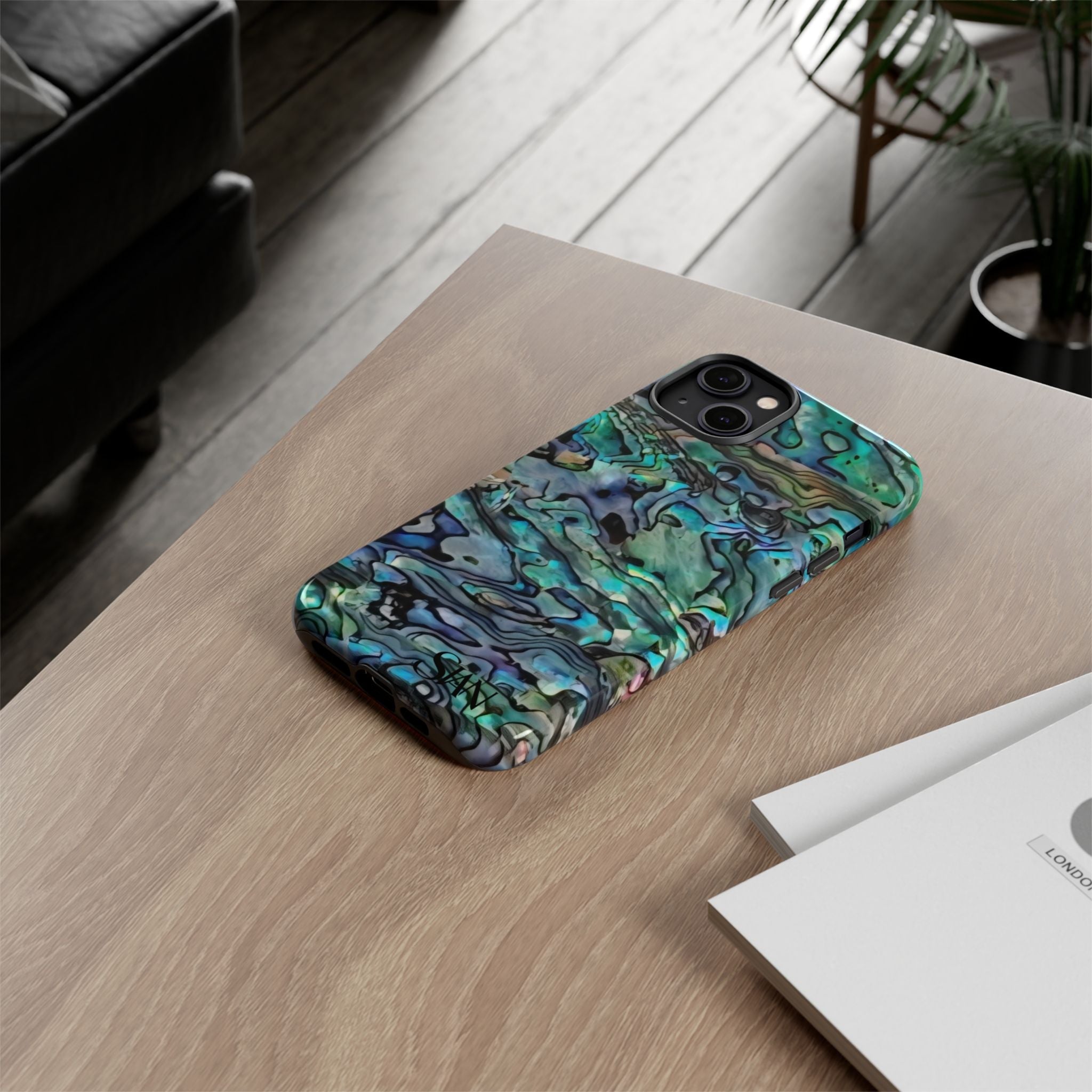 Abalone Shell Pattern Phone Case | Iridescent Ocean Swirl Protective Cover Printify
