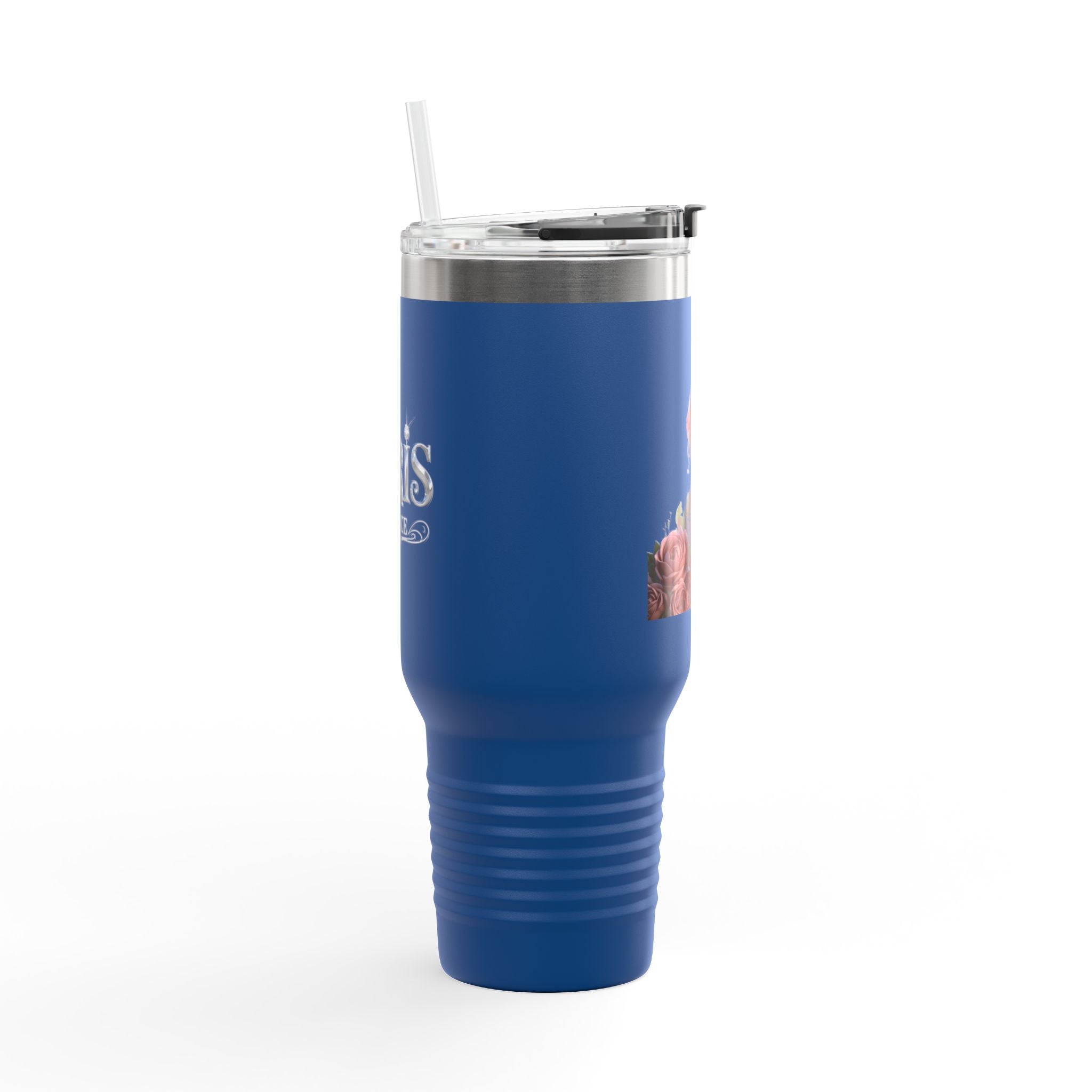 40oz Insulated Travel Mug — Floral Queen Design Printify