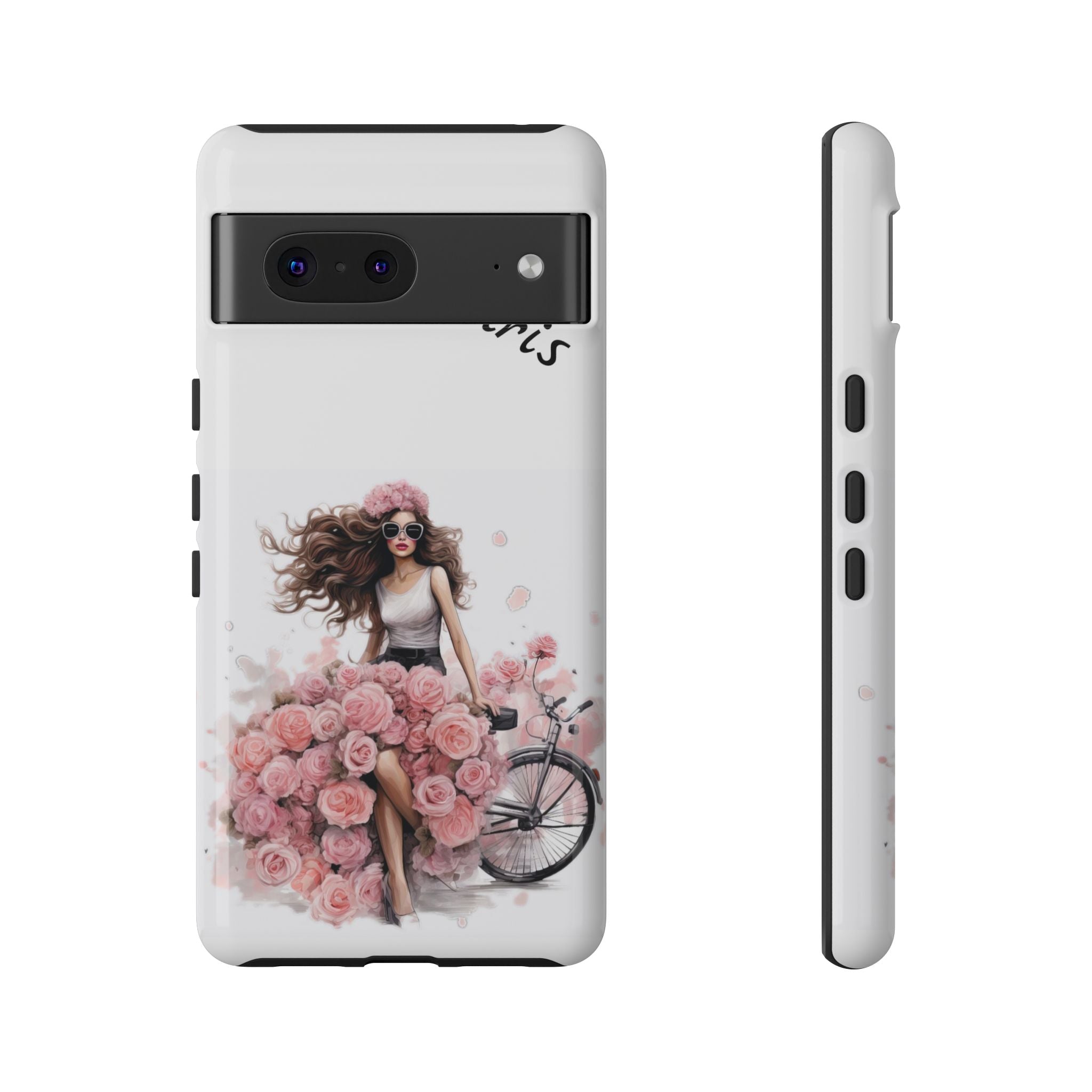 Paris Rose Bicycle woman phone case | Floral iPhone case Printify