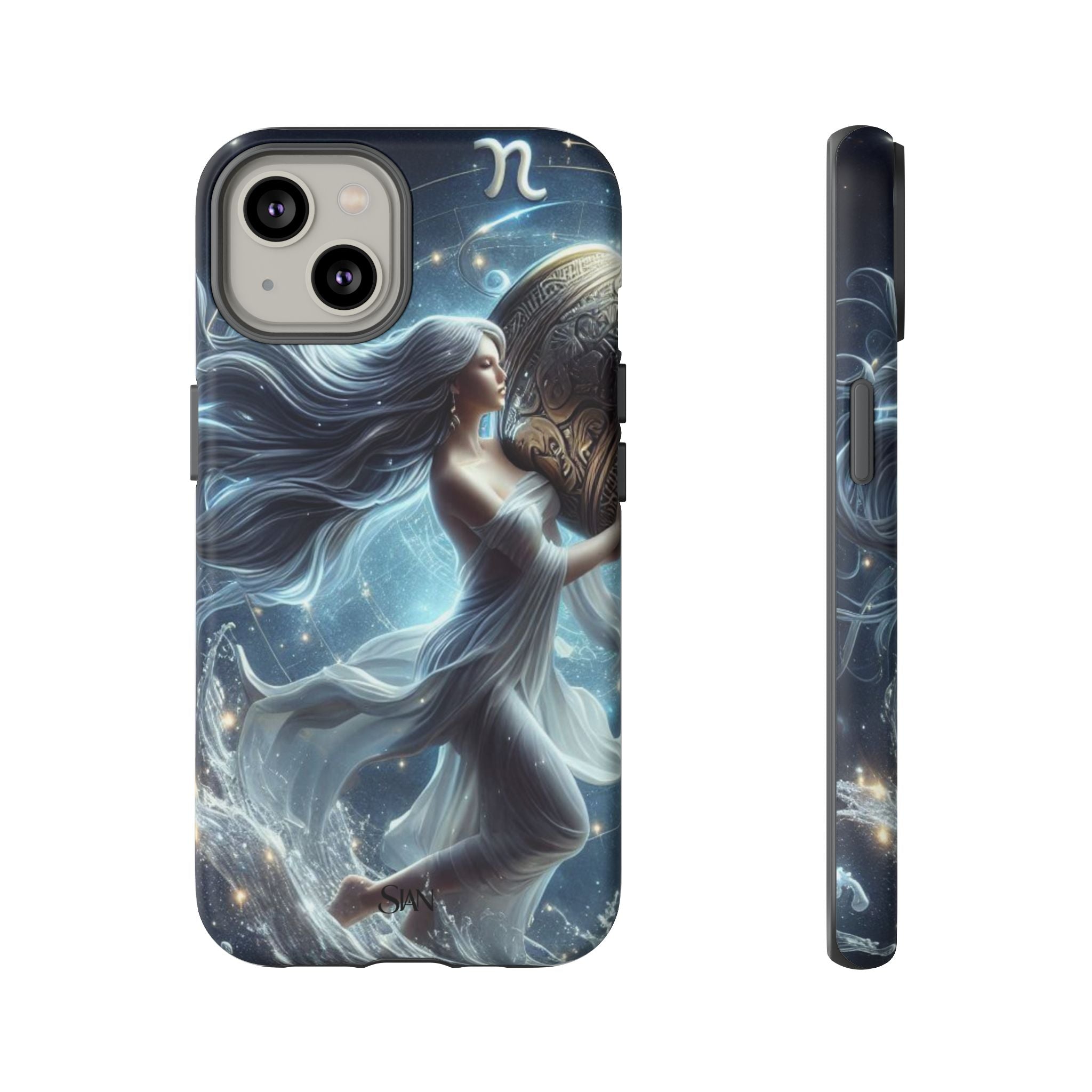 Moonlit Athena figure phone case | Goddess warrior celestial art tough case Printify