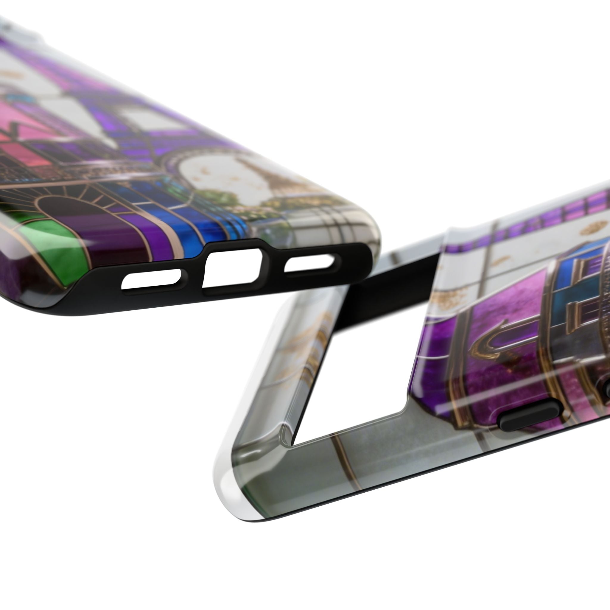 Parisian Eiffel Tower Tough Phone Case — Purple Vintage Cityscape Printify