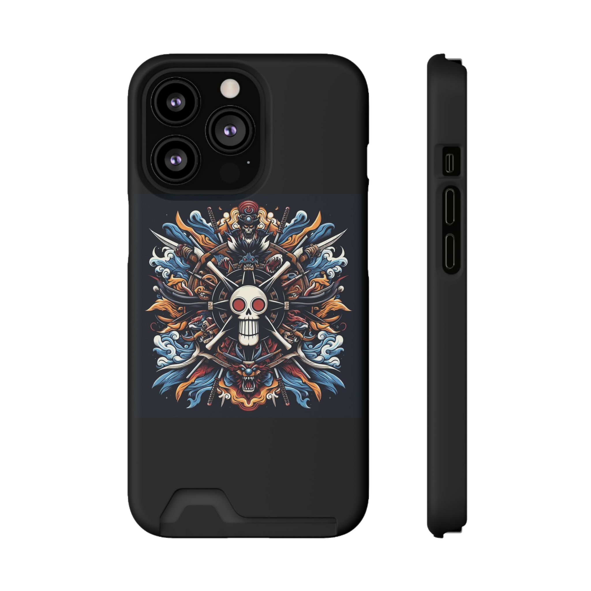 One Piece Phone Case with Card Holder | Anime Straw Hat Crew Design Printify