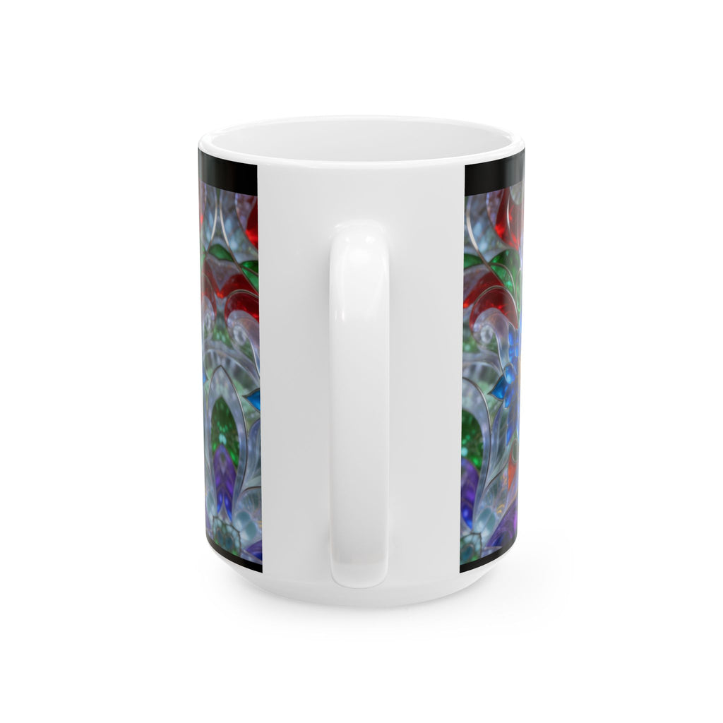 Color Glass Abstract Ceramic Mug — Colorful Kaleidoscope 11oz & 15oz Printify