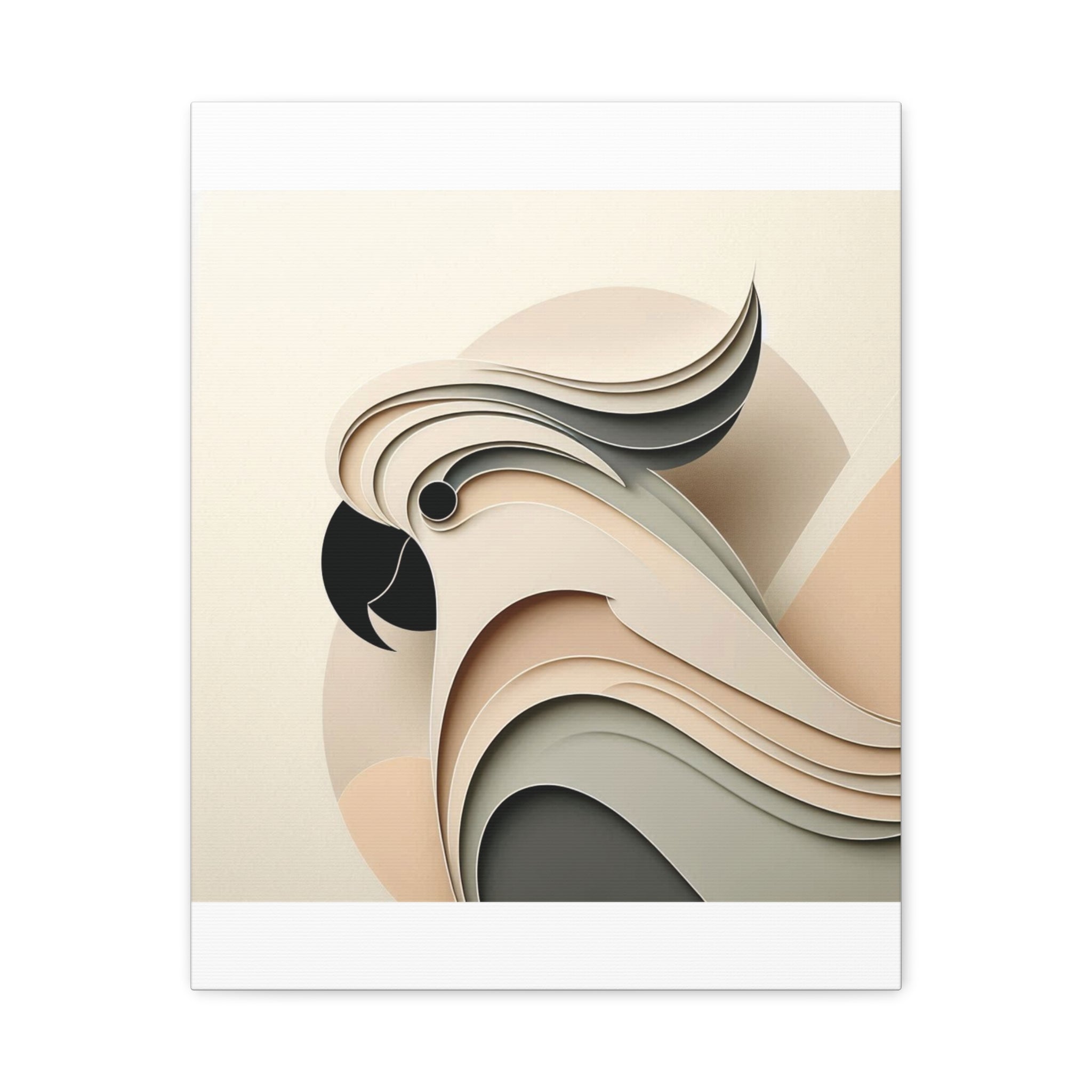 Abstract Paper Cut Cockatoo Matte Canvas Printify