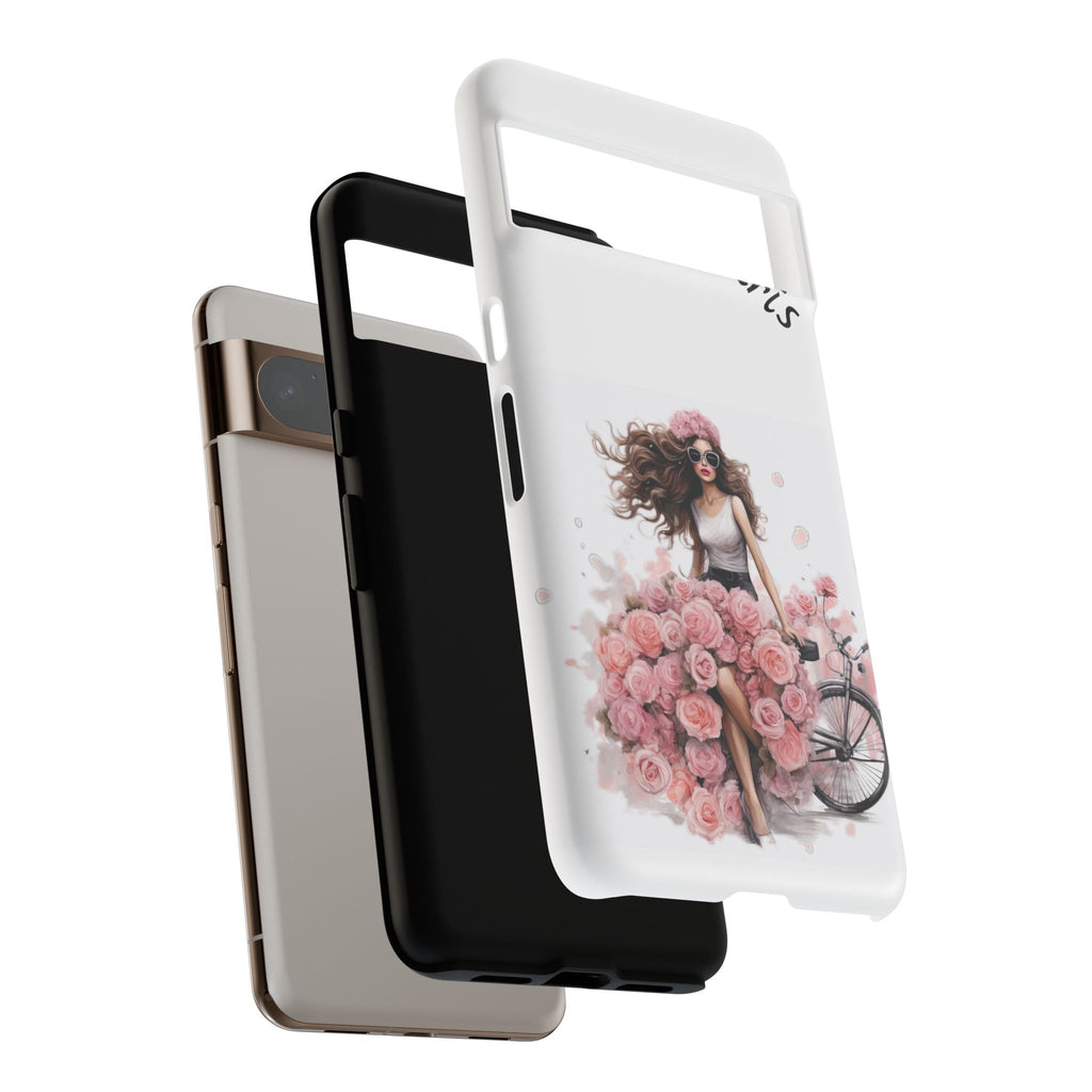 Paris Rose Bicycle woman phone case | Floral iPhone case Printify