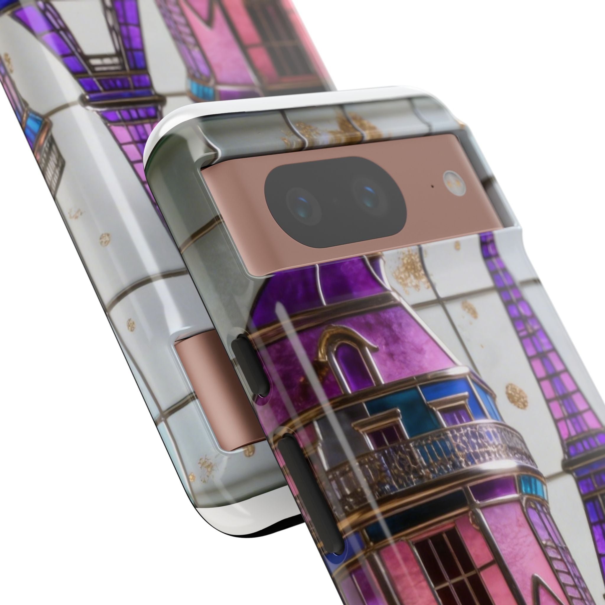 Parisian Eiffel Tower Tough Phone Case — Purple Vintage Cityscape Printify