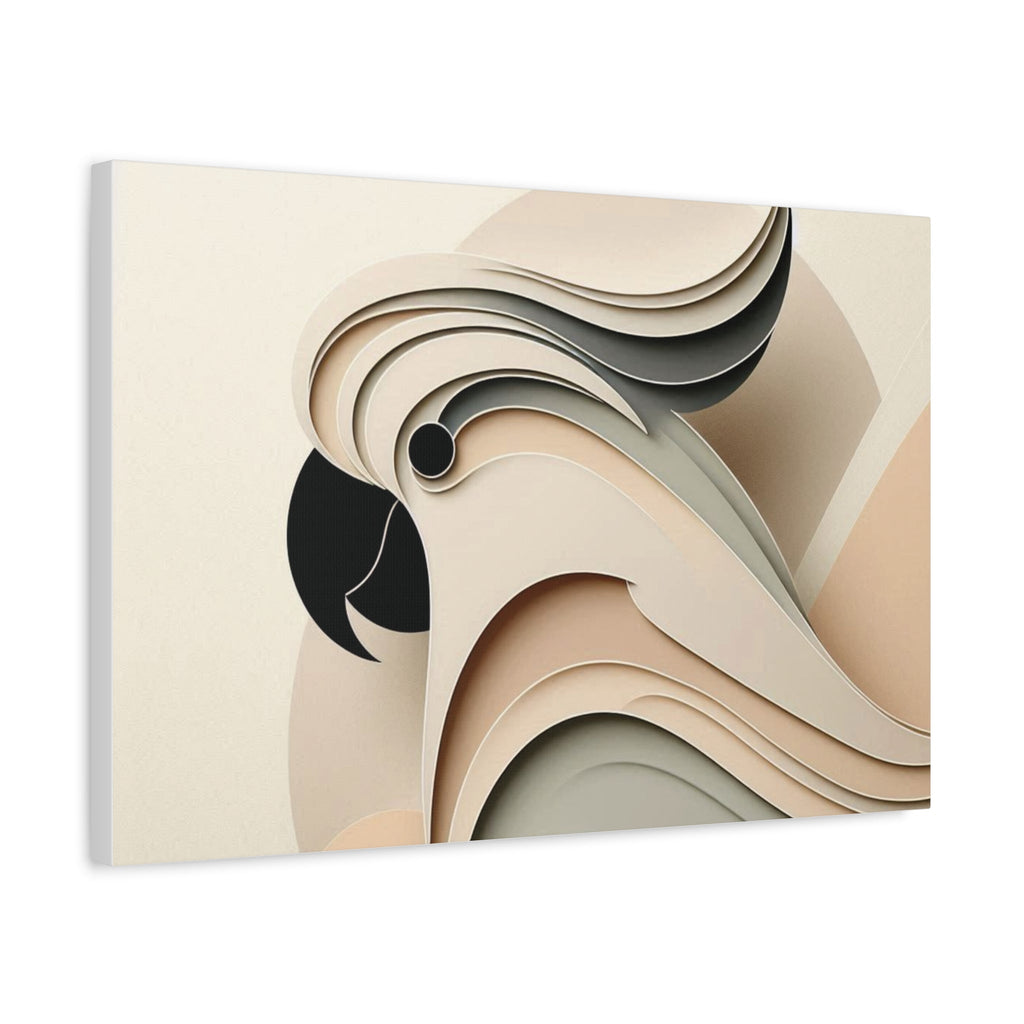 Abstract Paper Cut Cockatoo Matte Canvas Printify