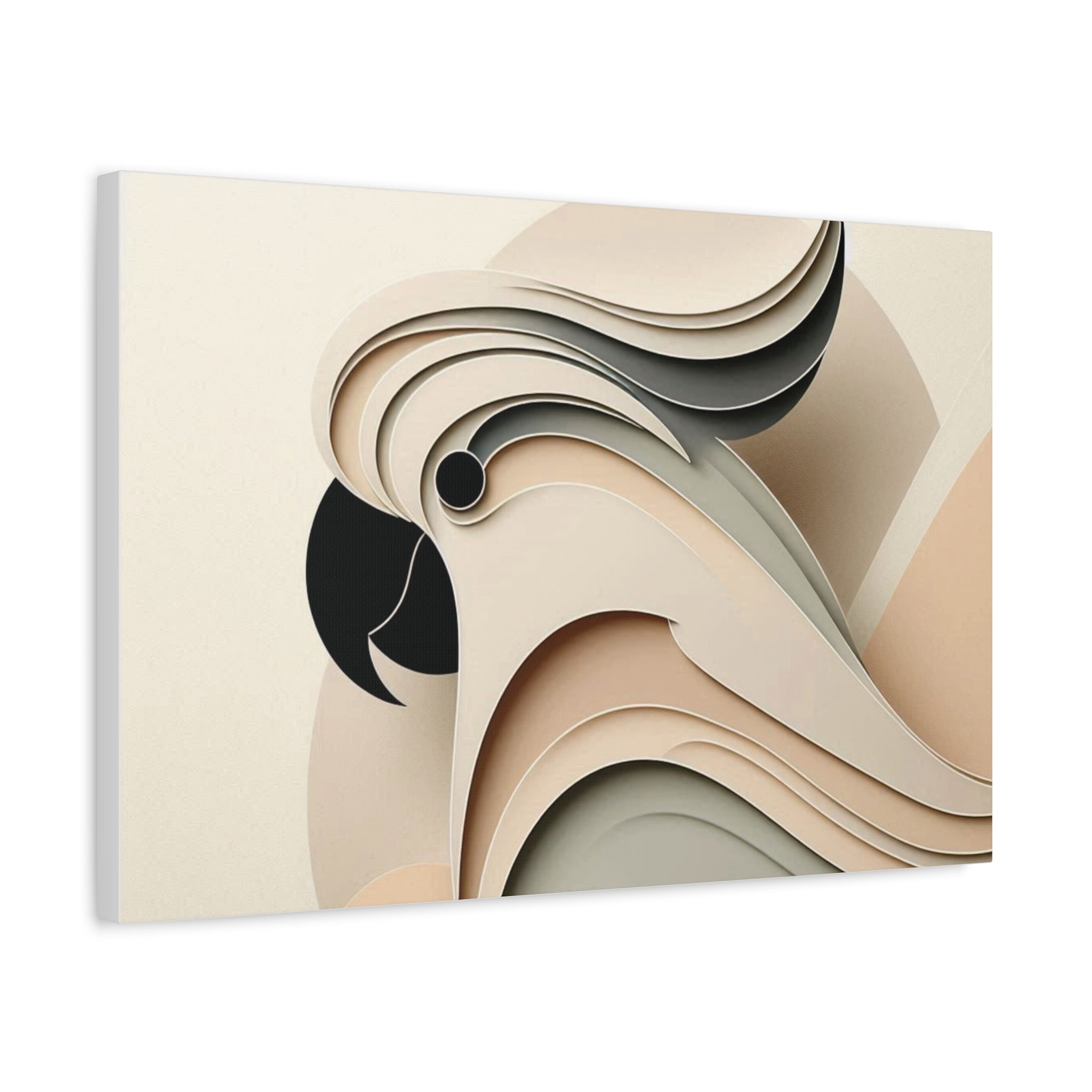 Abstract Paper Cut Cockatoo Matte Canvas Printify