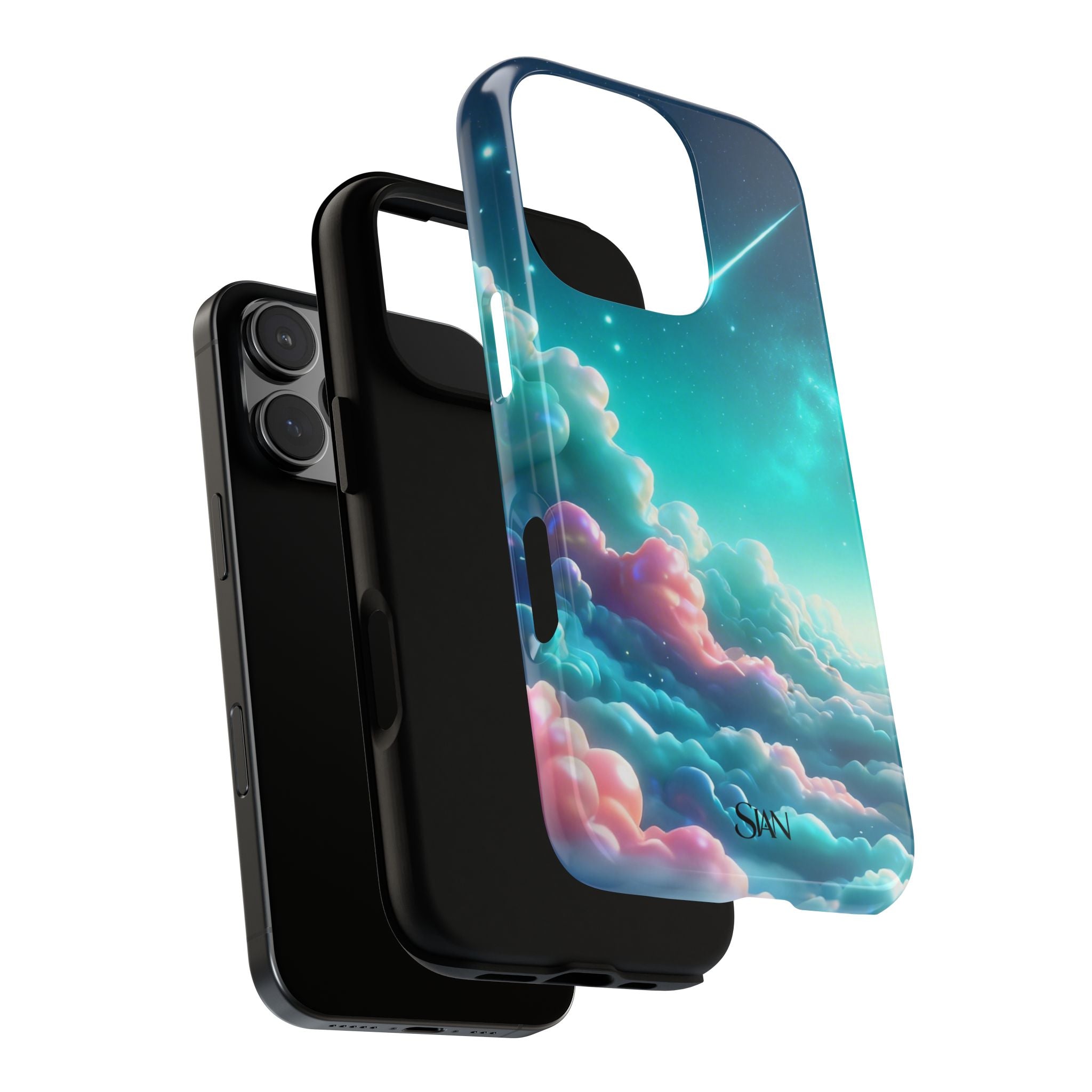 Dreamy Pastel Clouds with Shooting Star phone case Printify