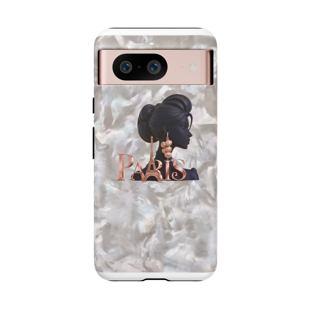 Paris Silhouette Pearl Phone Case — Tough Protective Smartphone Cover Printify