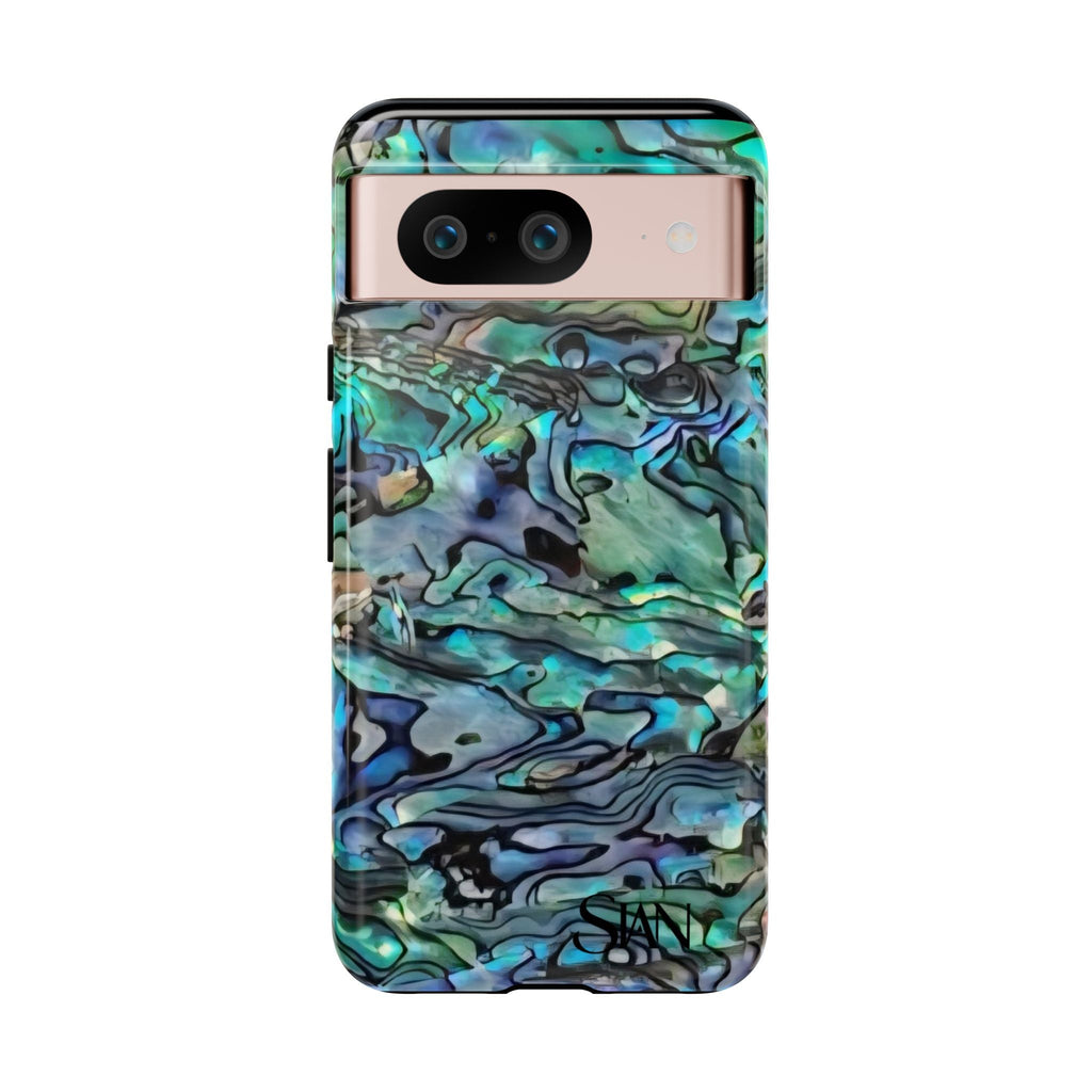 Abalone Shell Pattern Phone Case | Iridescent Ocean Swirl Protective Cover Printify
