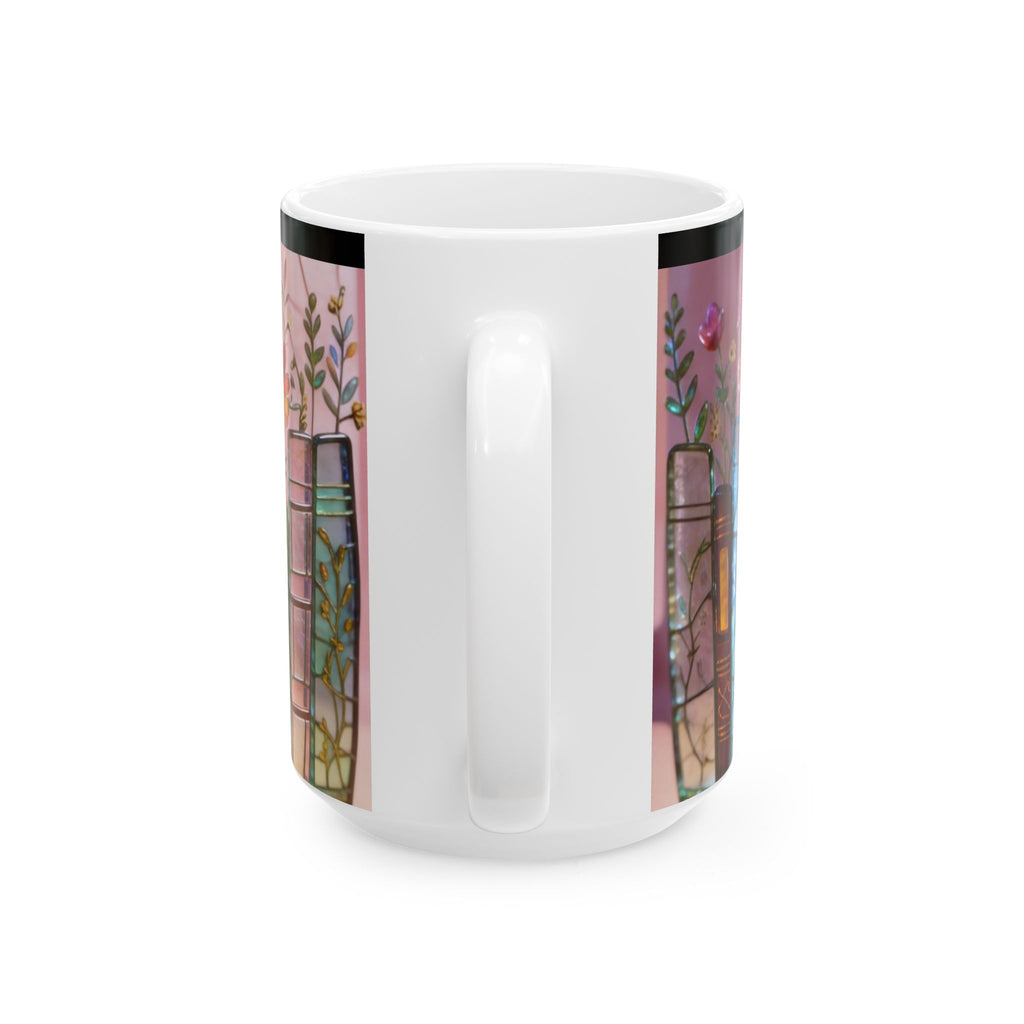 Color Glas Bookstack Ceramic Mug — Cozy Reading Coffee Cup (11oz/15oz) Printify