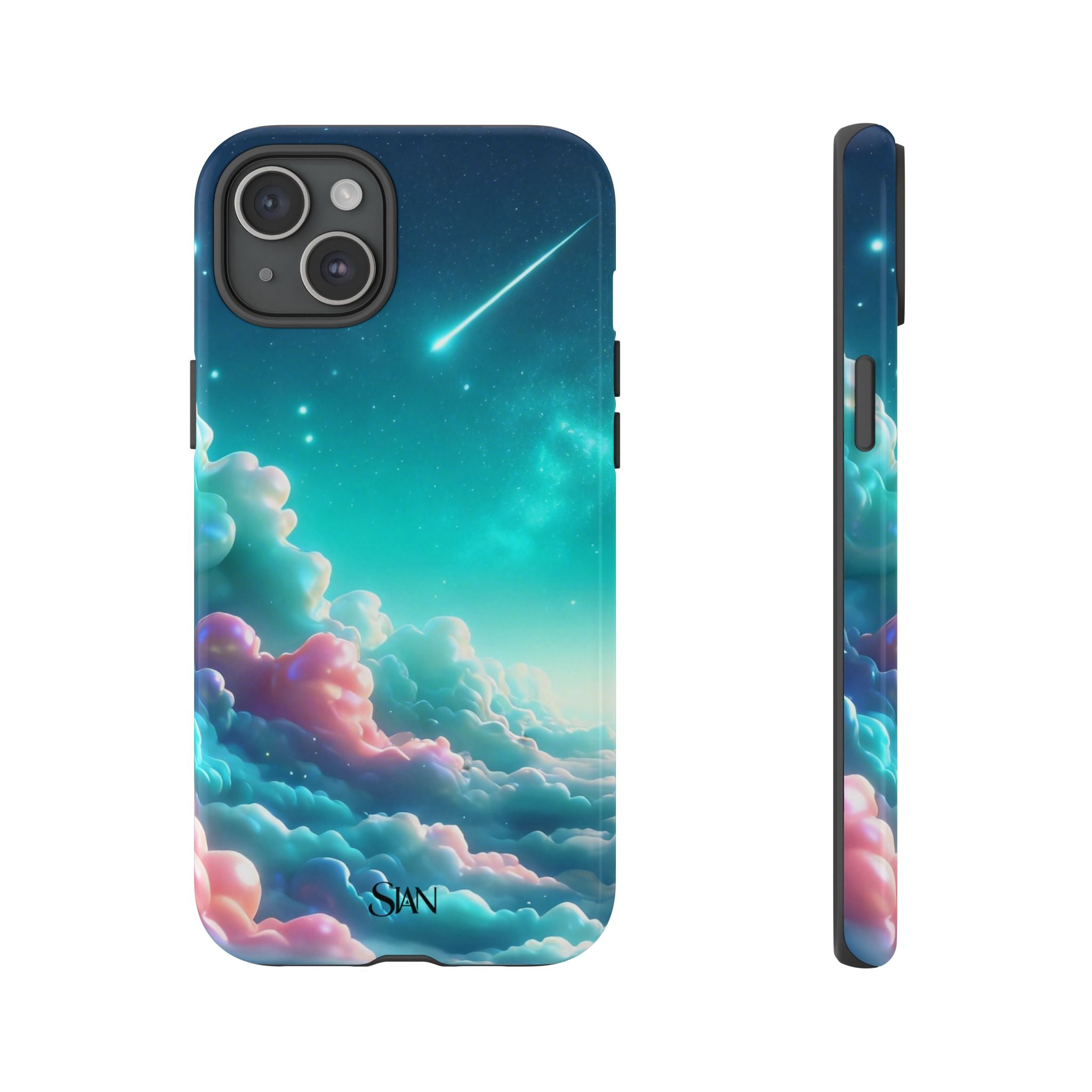 Dreamy Pastel Clouds with Shooting Star phone case Printify