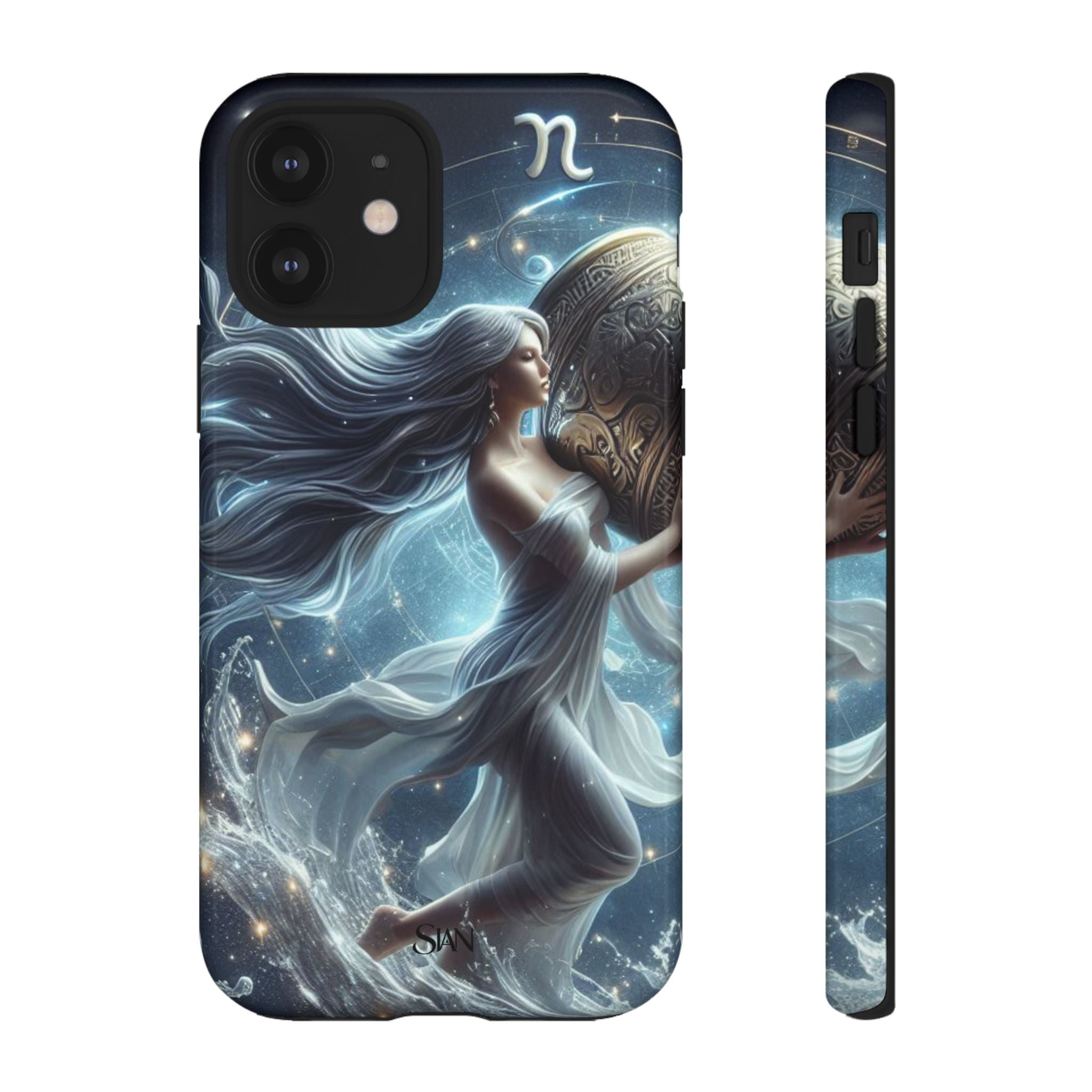 Moonlit Athena figure phone case | Goddess warrior celestial art tough case Printify