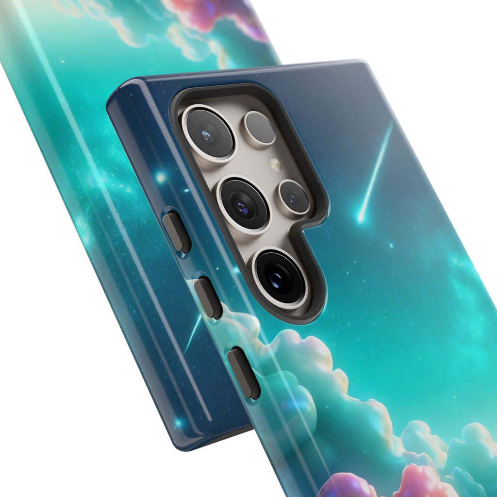 Dreamy Pastel Clouds with Shooting Star phone case Printify