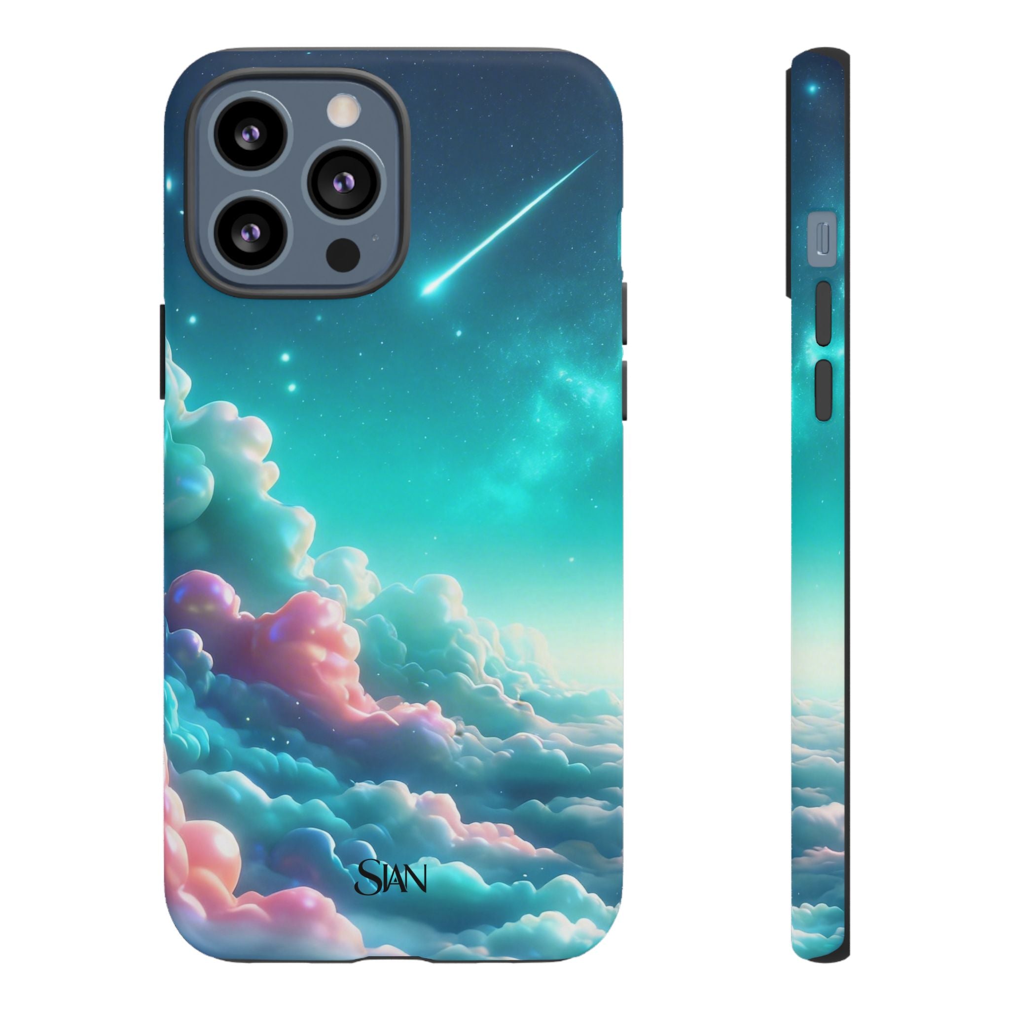 Dreamy Pastel Clouds with Shooting Star phone case Printify