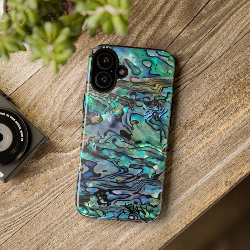 Abalone Shell Pattern Phone Case | Iridescent Ocean Swirl Protective Cover Printify